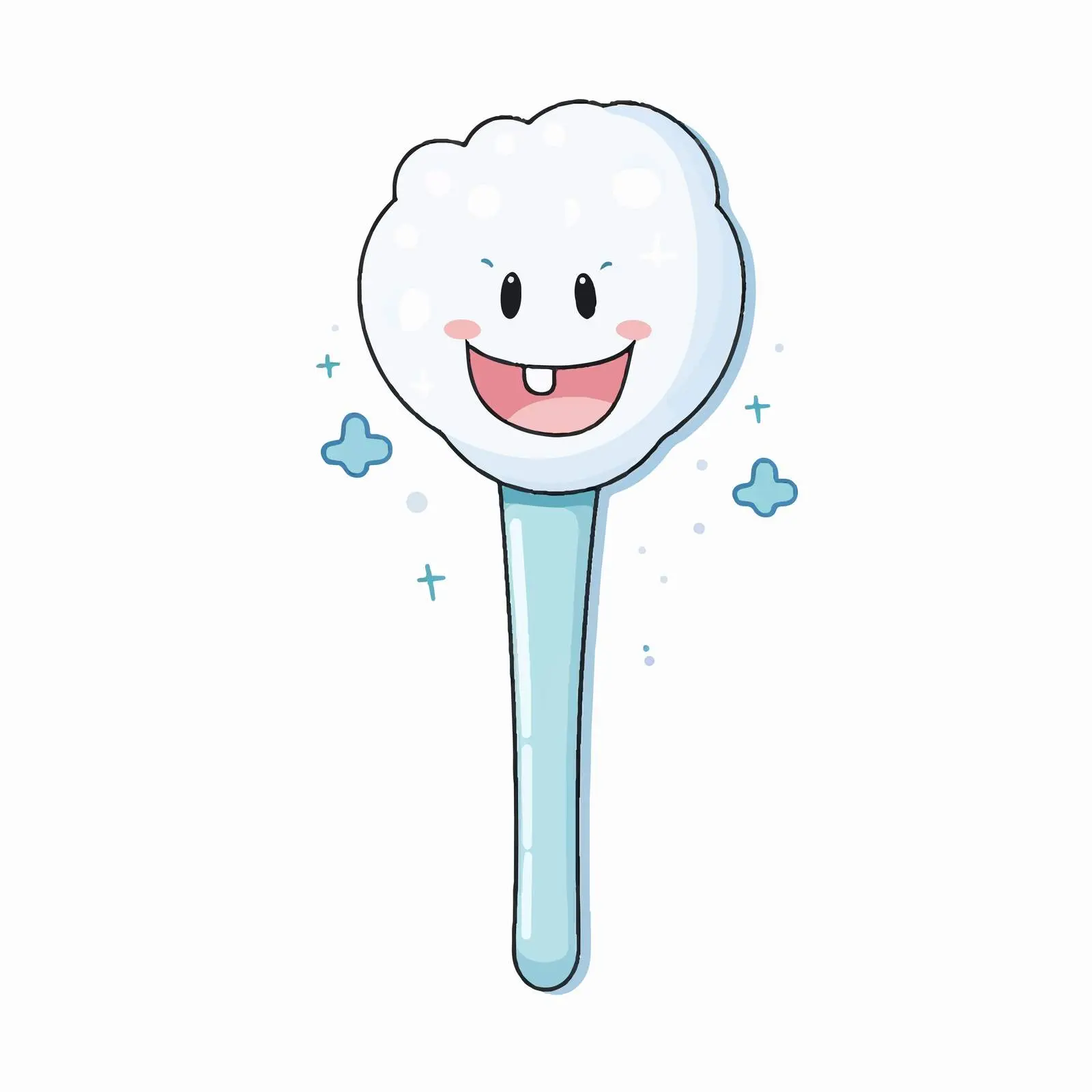 Cartoon Toothbrush Line Vector Illustration — free download from Dotvec