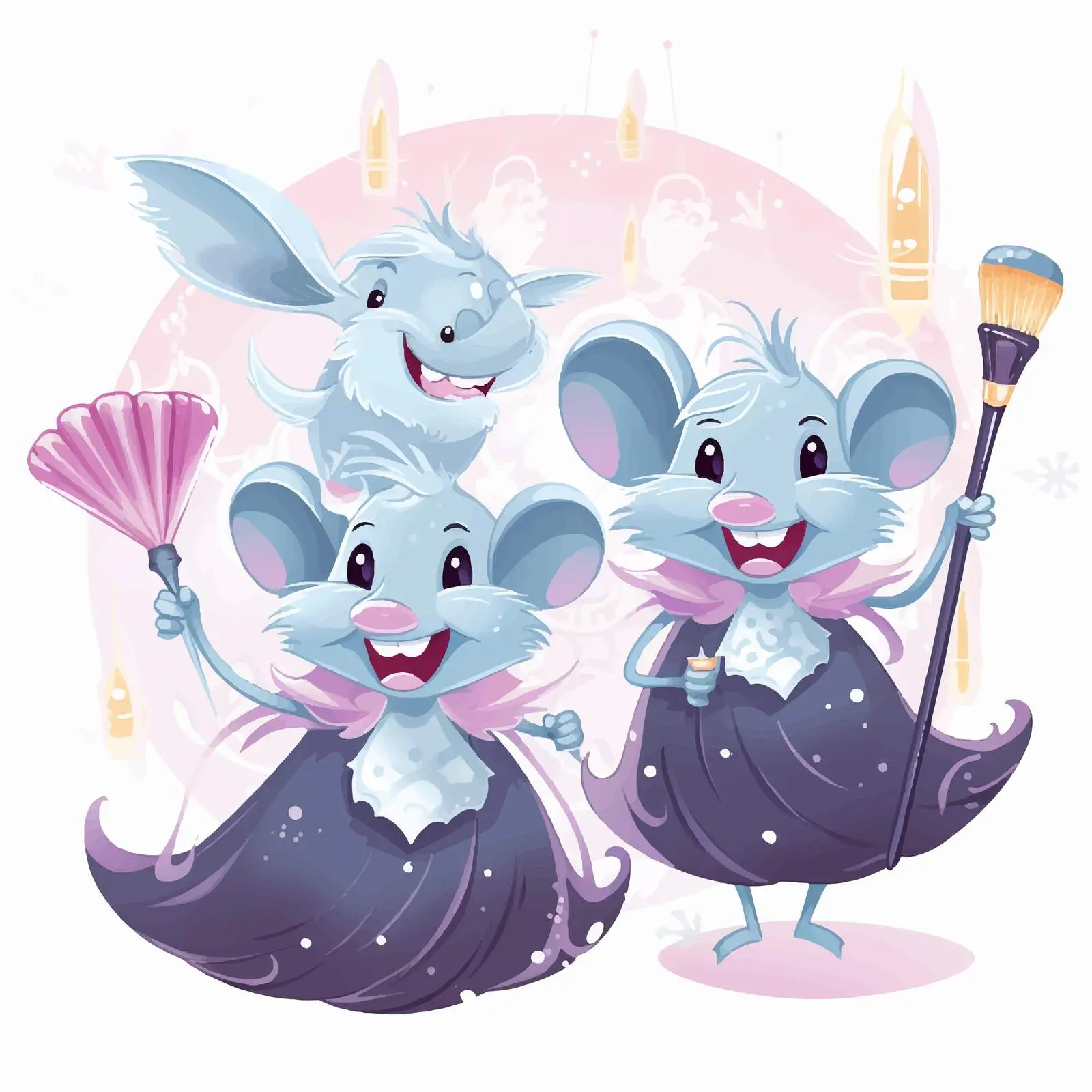 Gray Mice Helpers for Tooth Fairy Design — free download from Dotvec