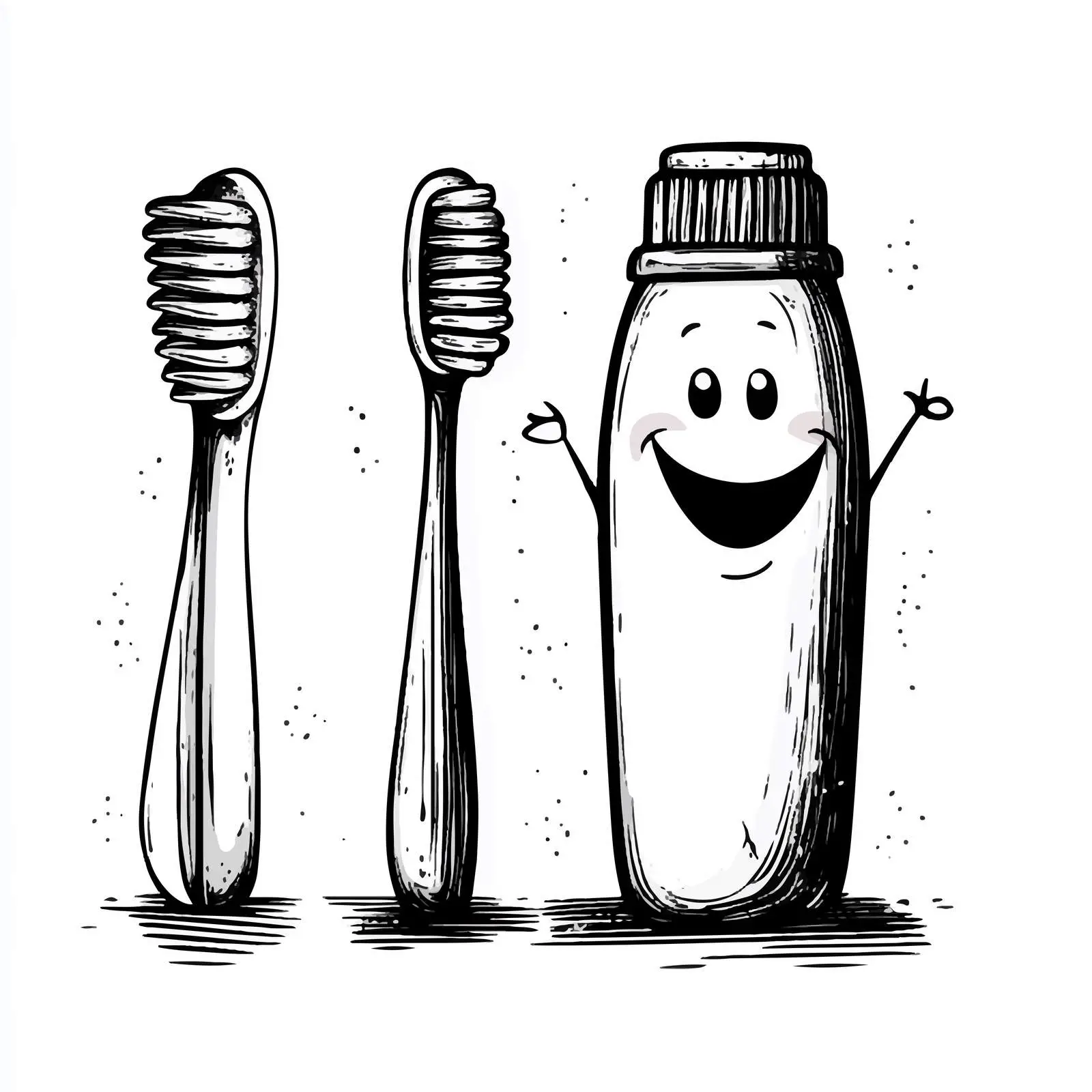 Cartoon Toothbrush and Toothpaste Vector Illustration — free download from Dotvec
