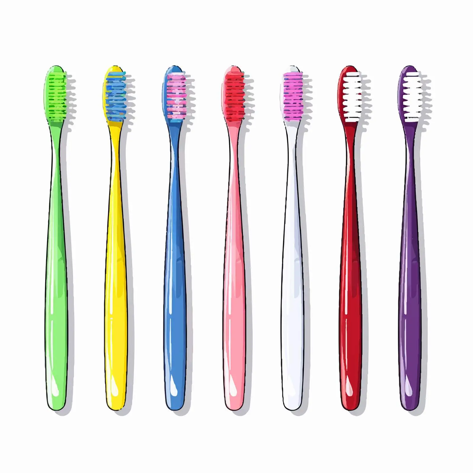 Toothbrush Line Vector Illustration on White Background — free download from Dotvec