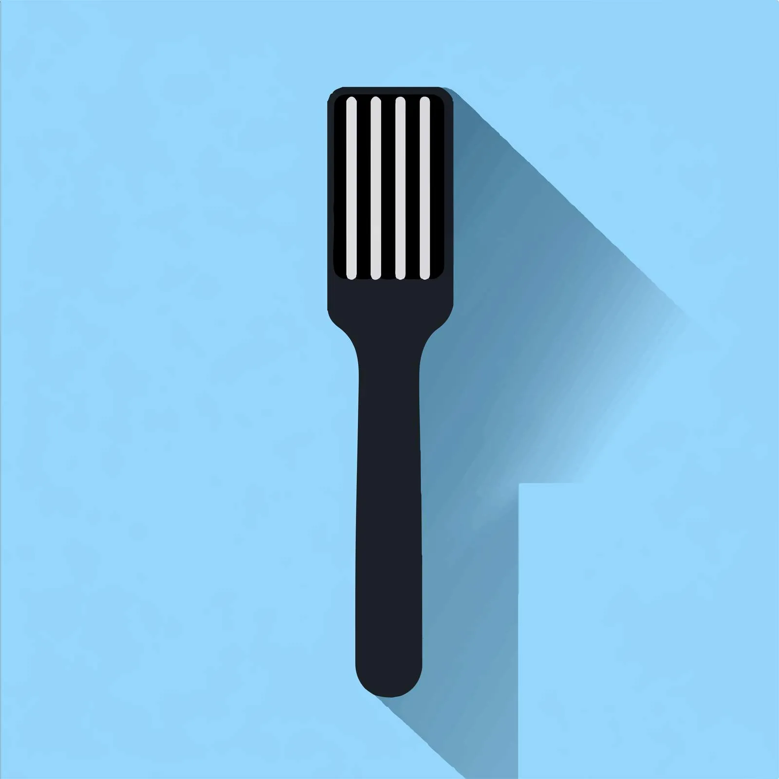 Flat Toothbrush Icon with Long Shadow on Blue — free download from Dotvec