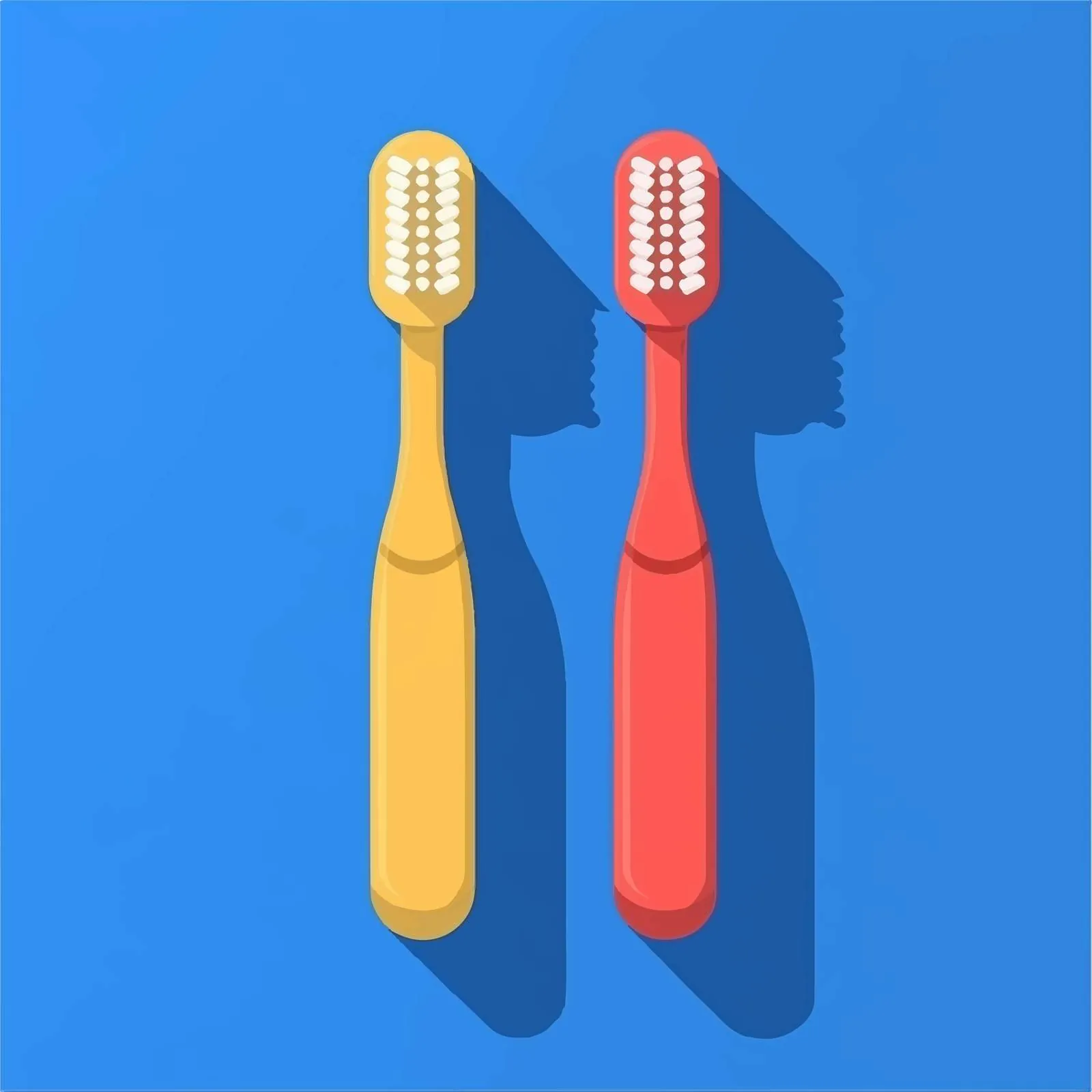 Flat Toothbrush Icon with Long Shadow — free download from Dotvec