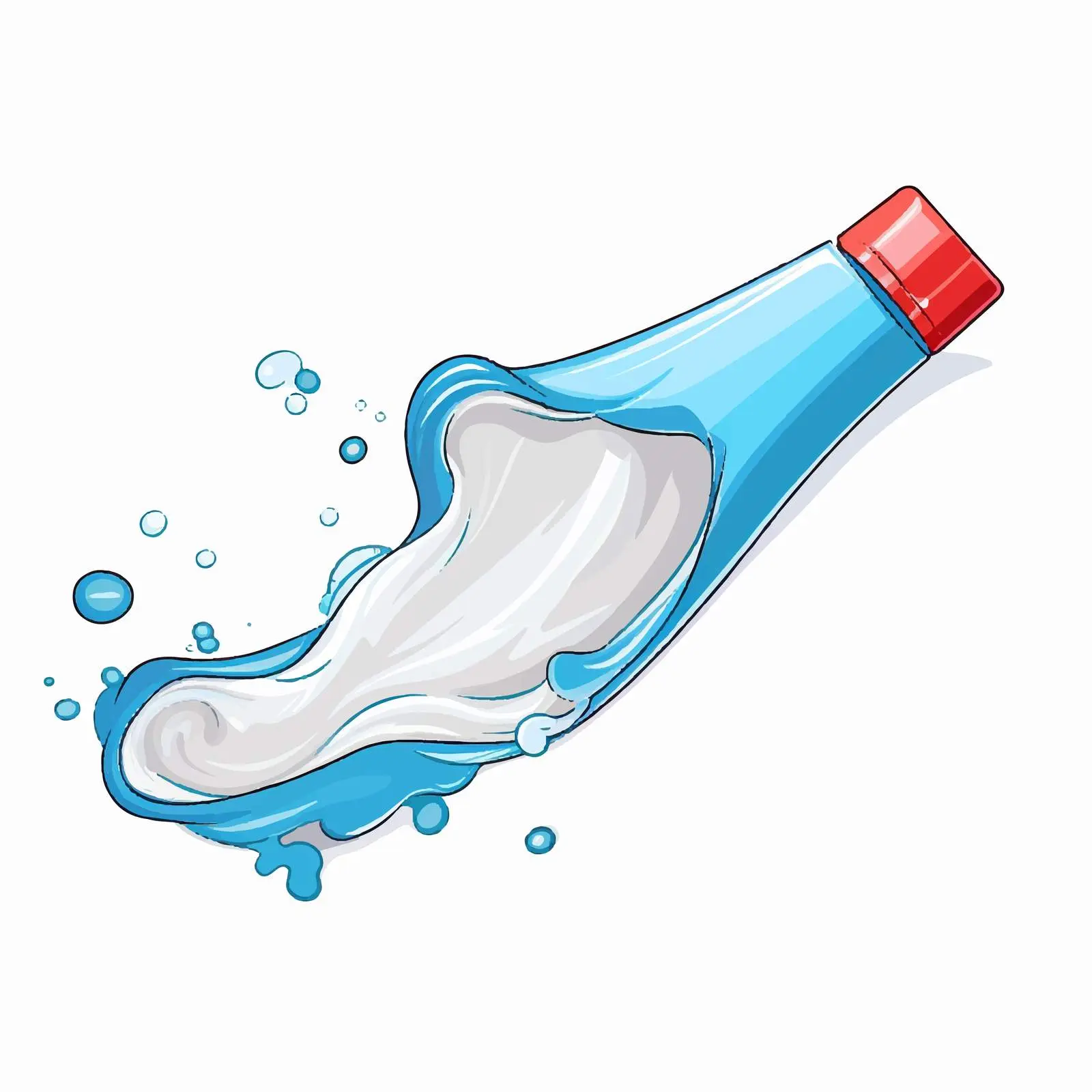 Cartoon Toothpaste Line Vector Illustration — free download from Dotvec