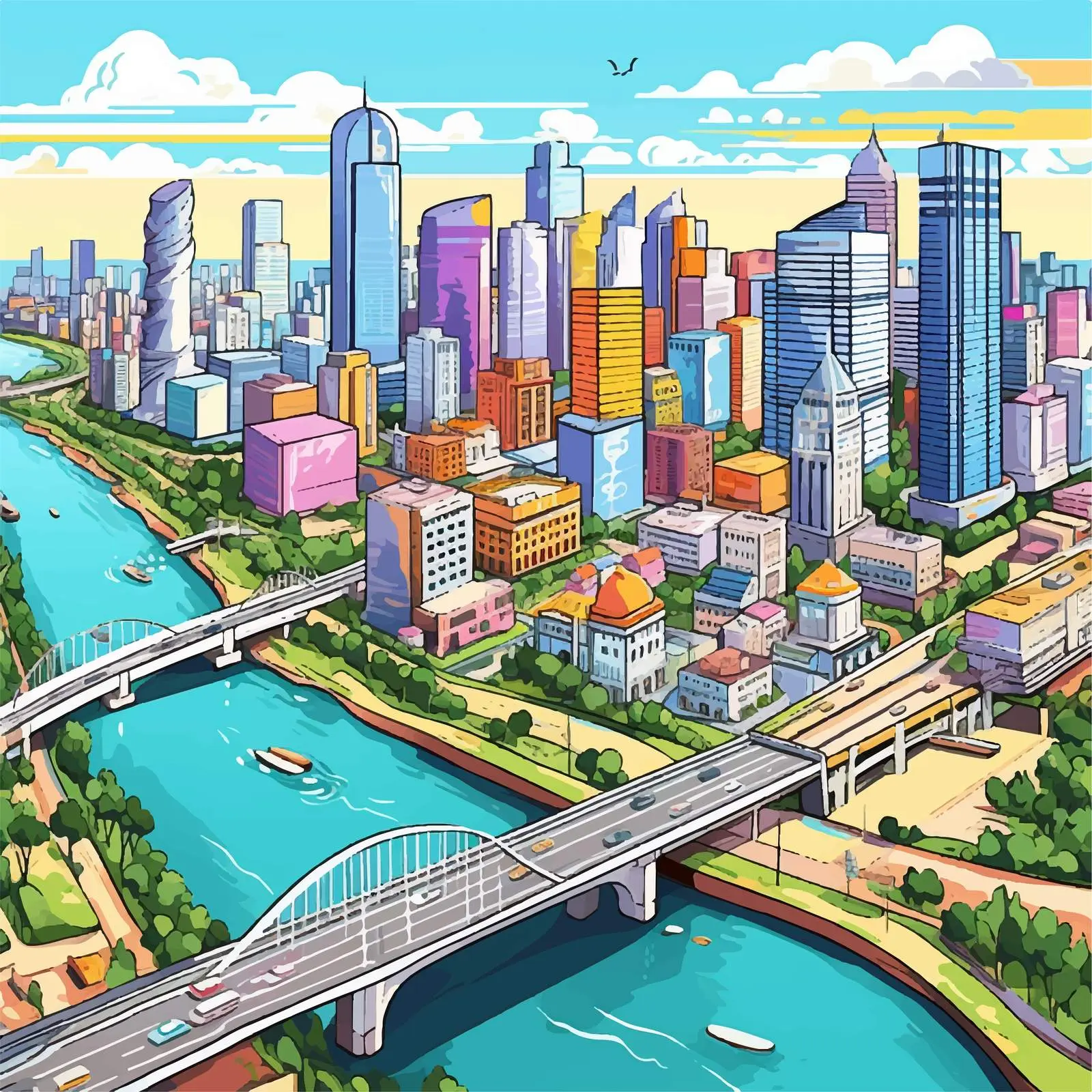 Aerial View of Modern City Buildings — free download from Dotvec