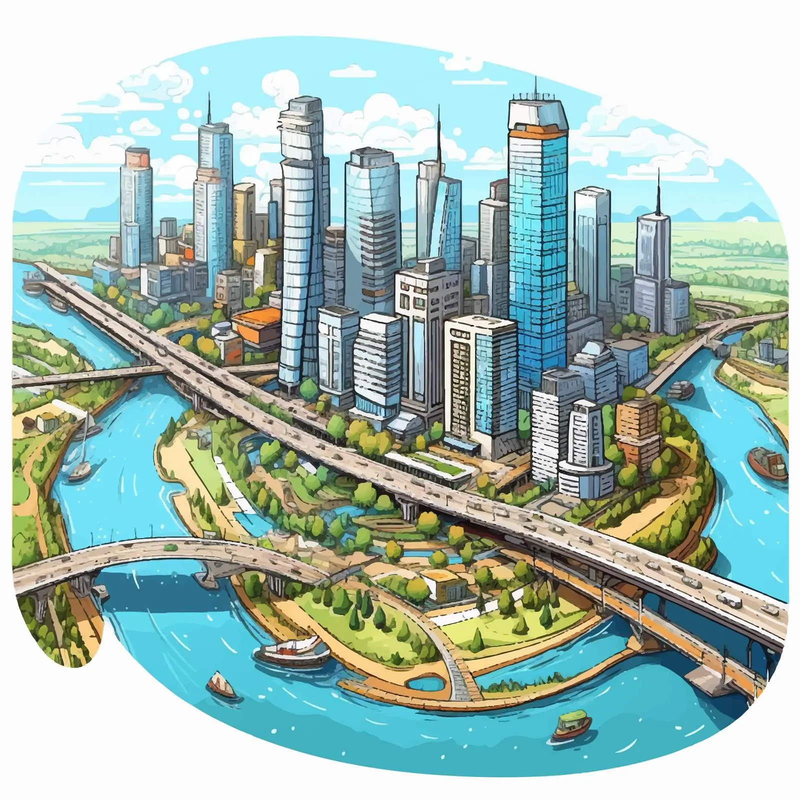 Aerial View of Modern City Buildings — free download from Dotvec