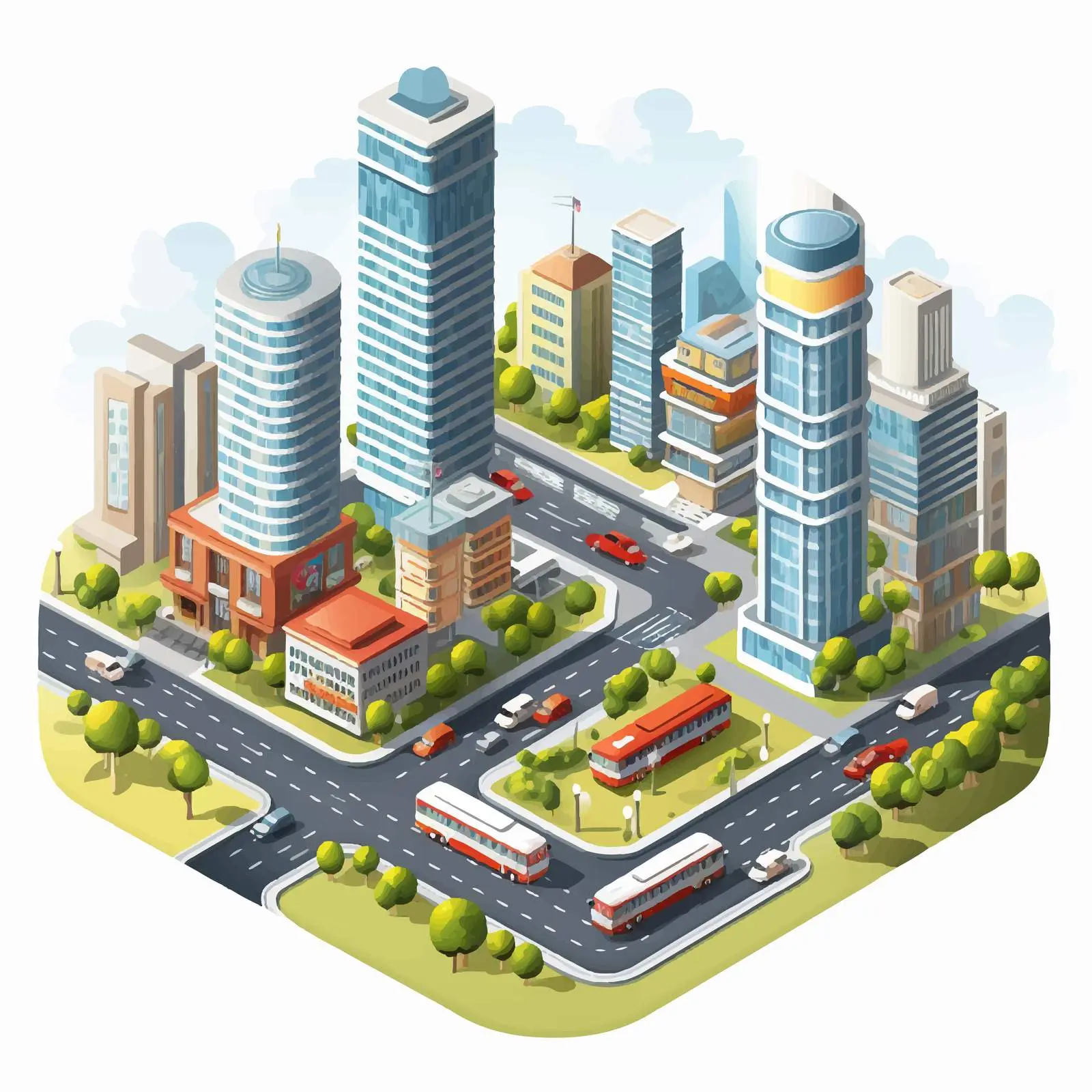 Bird's Eye View of Modern Cityscape — free download from Dotvec