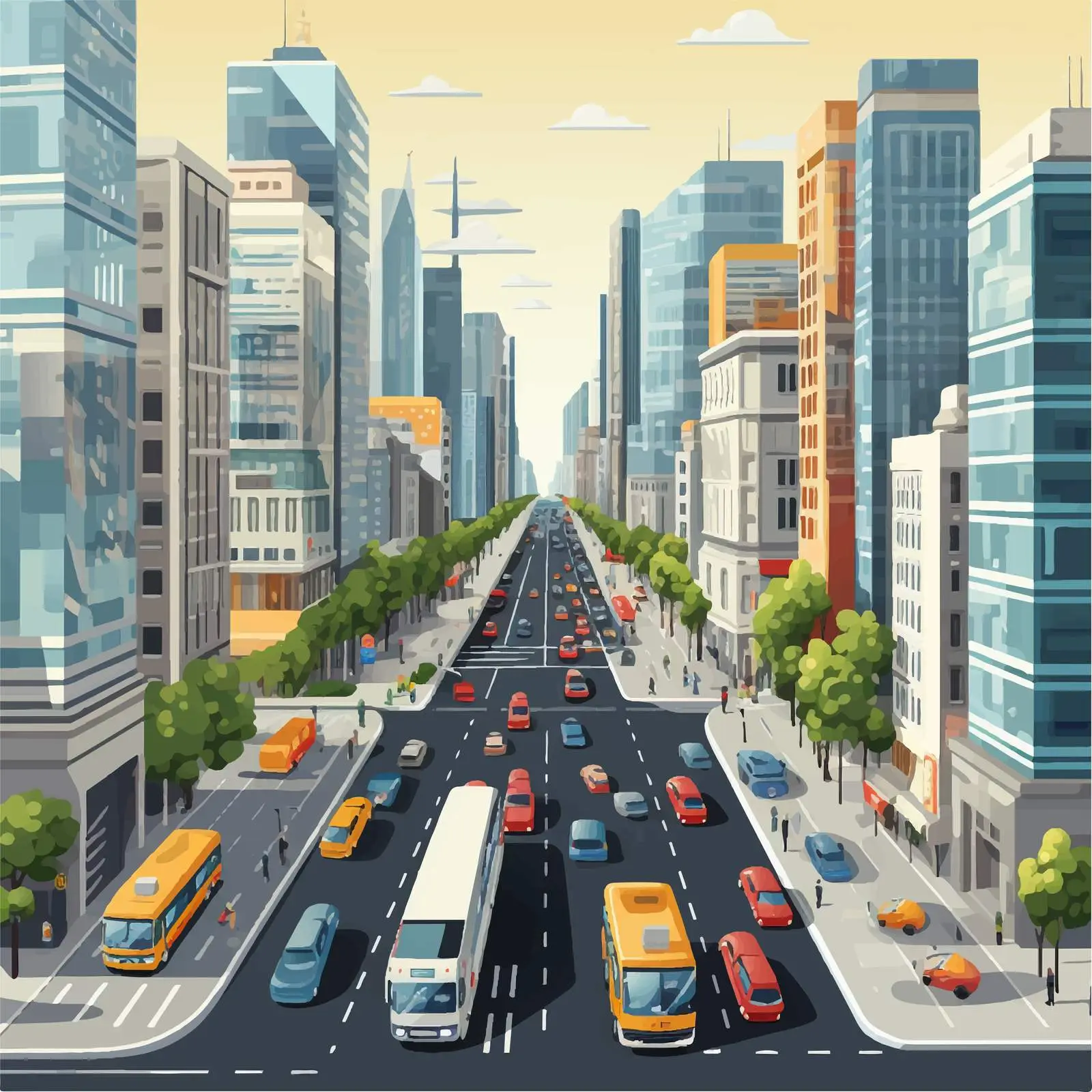 Modern Cityscape from Bird's Eye View — free download from Dotvec