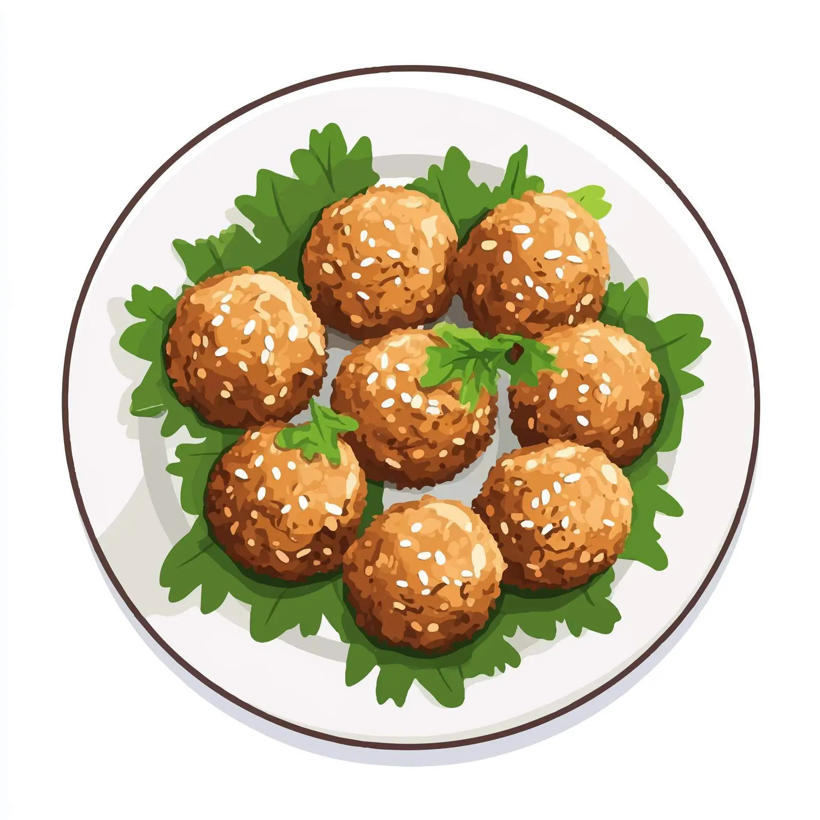 32-bit Vector Cartoon Style Falafel Illustration — free download from Dotvec