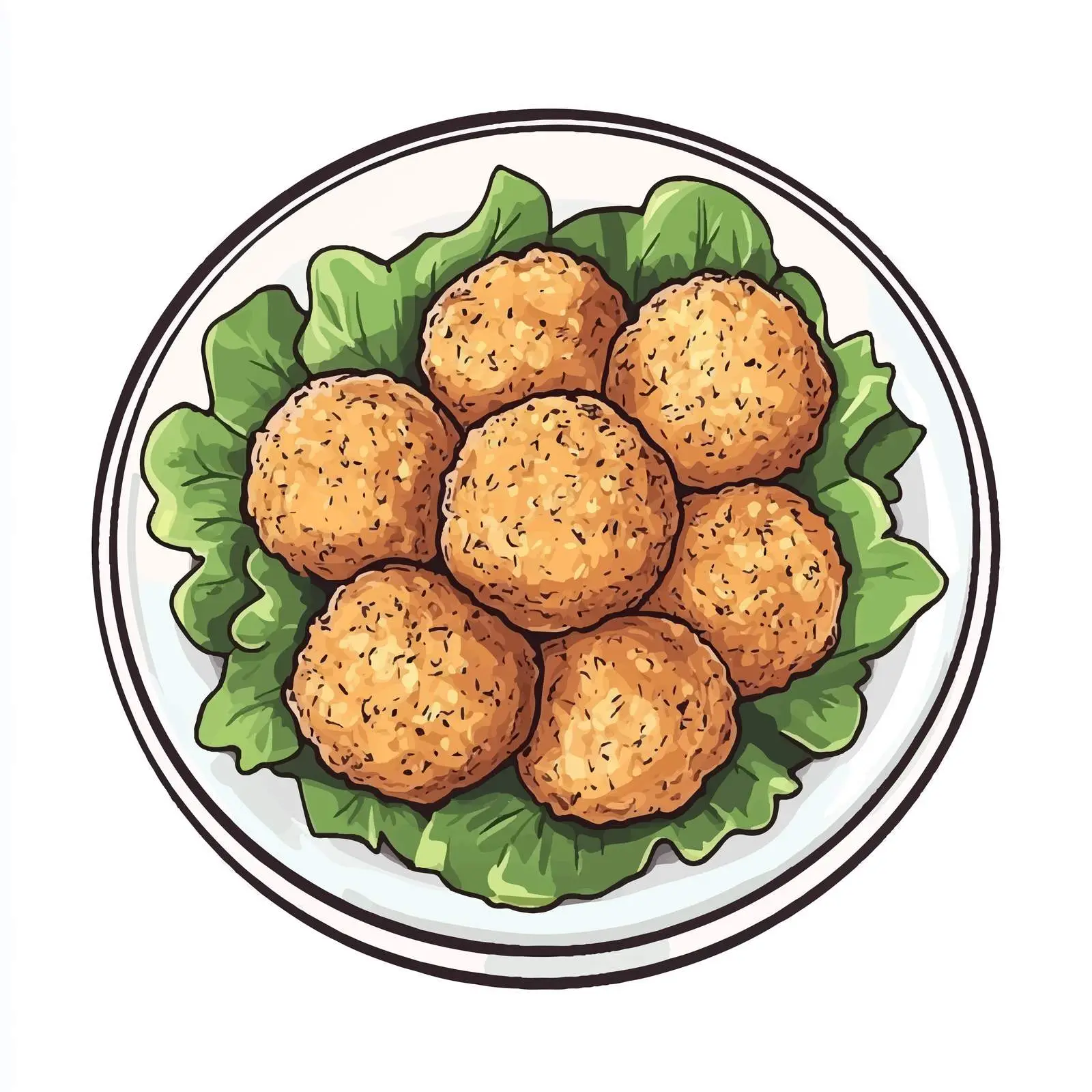Top View of Cartoon Falafel Vector Illustration — free download from Dotvec