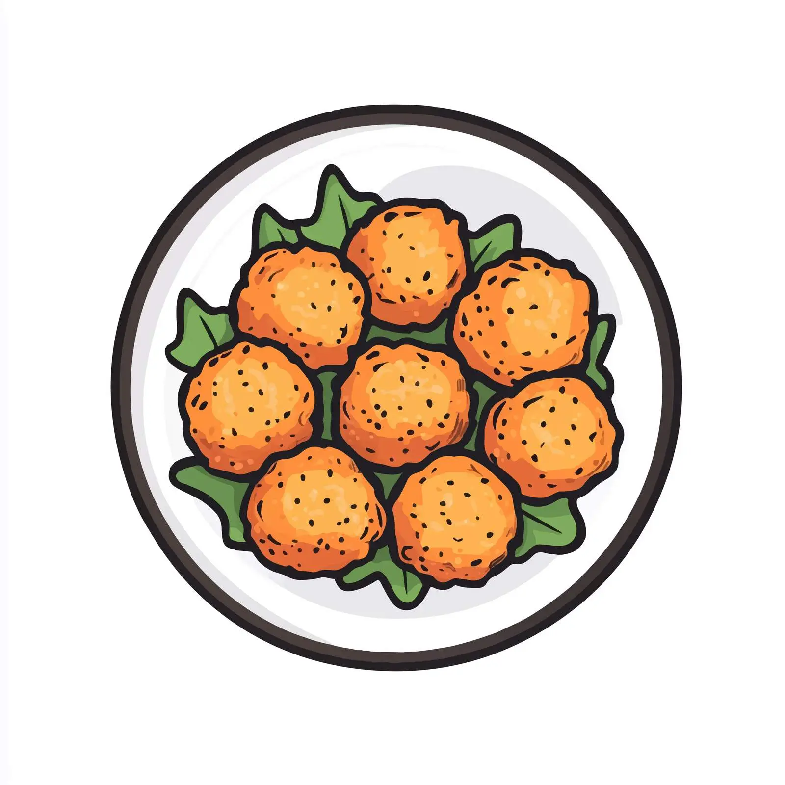 32-bit Cartoon Style Falafel Vector Illustration — free download from Dotvec