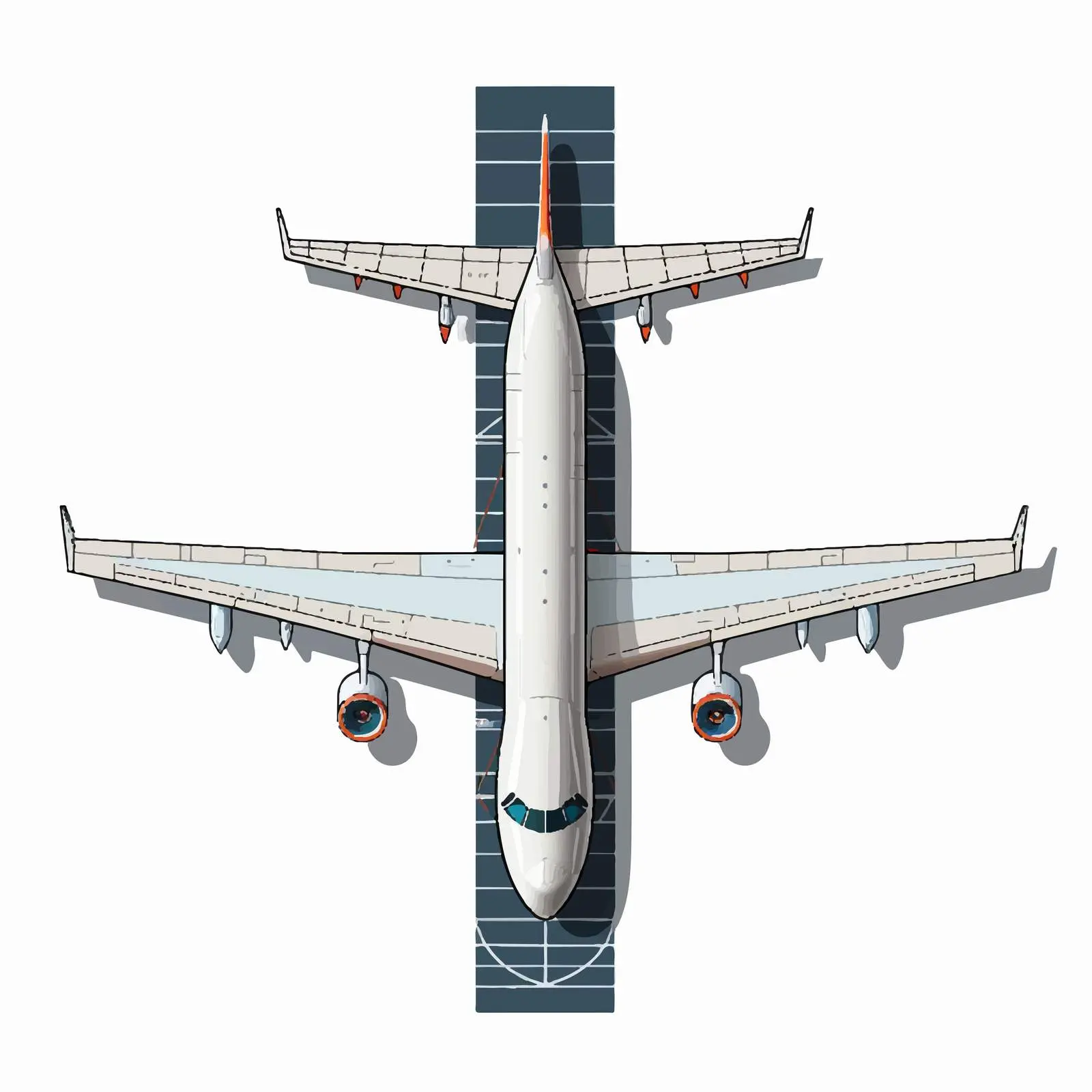 Top View Airplane on Runway Vector Design — free download from Dotvec