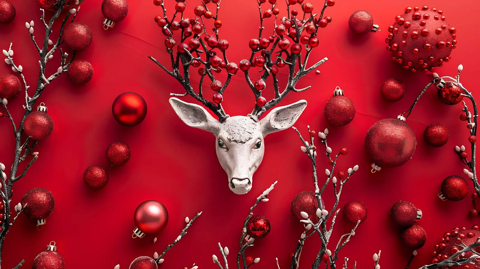 Top View of Baubles and Berry Branch Arrangement – free berries image from Dotvec