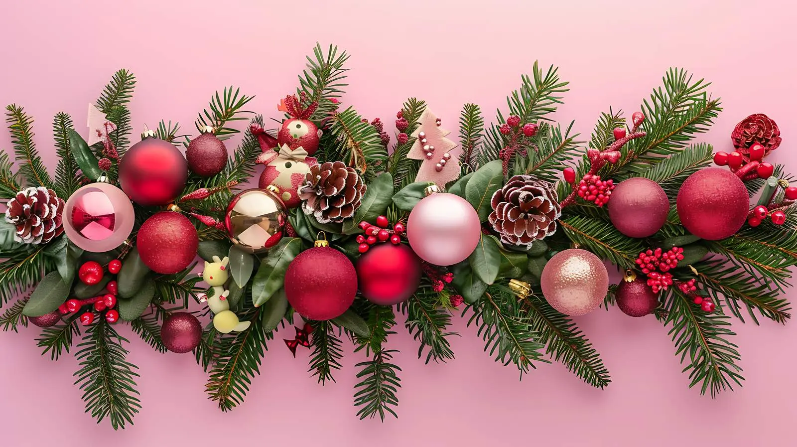 Festive Baubles, Stars, and Ribbons Arrangement — free download from Dotvec