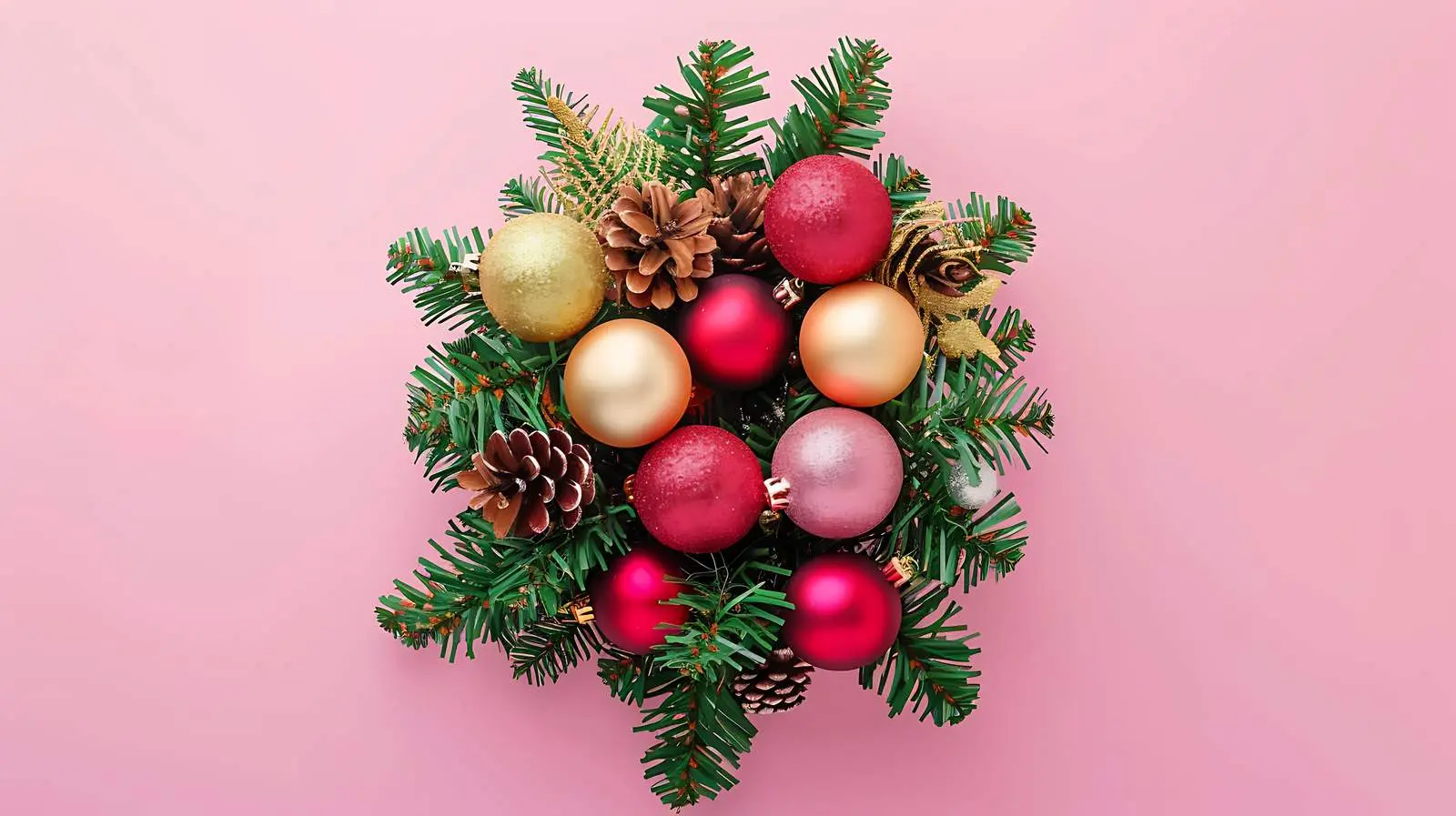 Top View of Festive Baubles and Ribbons — free download from Dotvec