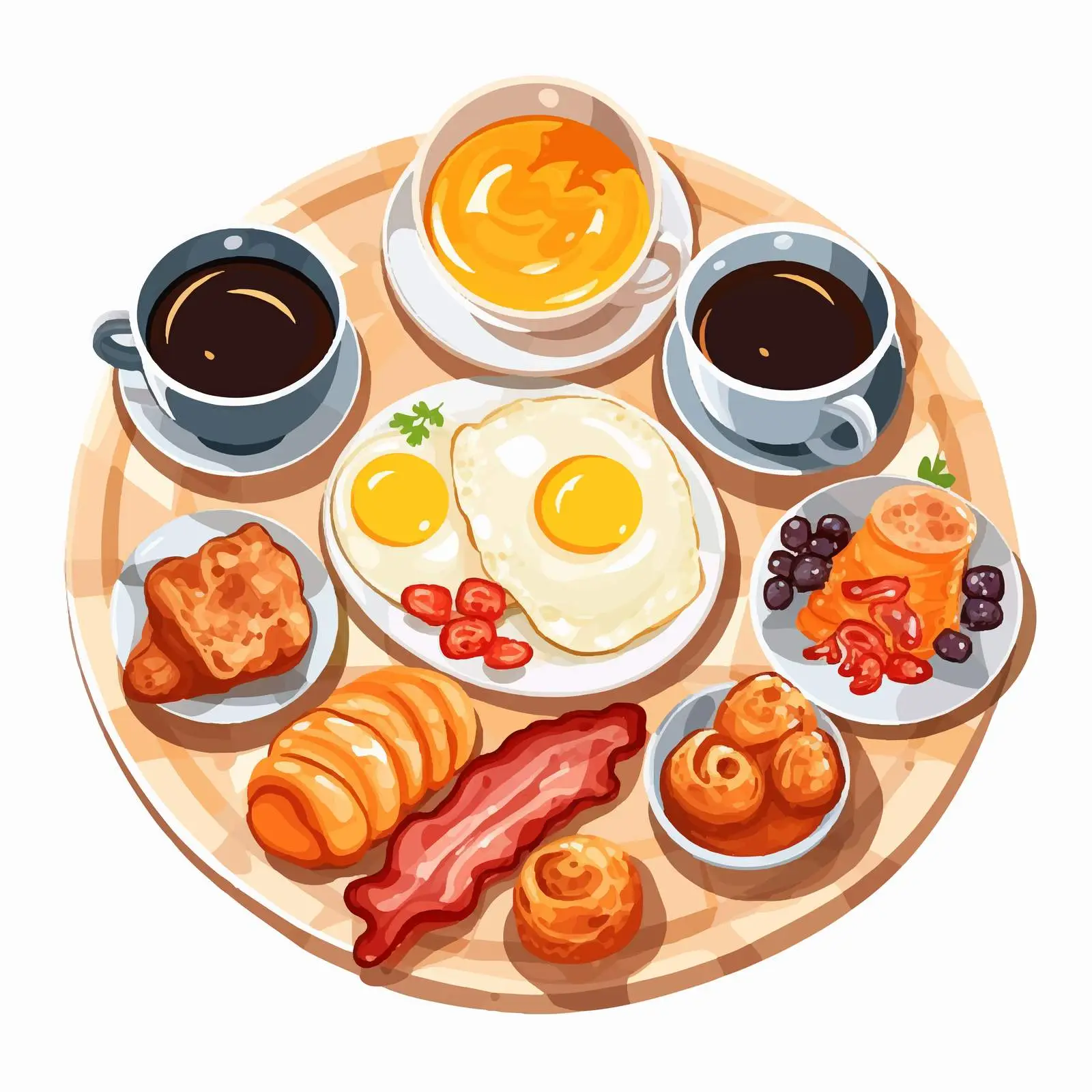 Top View of Breakfast Food and Drinks — free download from Dotvec