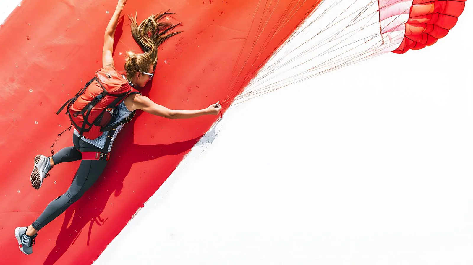 Athlete with Parachute on Tartan Track — free download from Dotvec