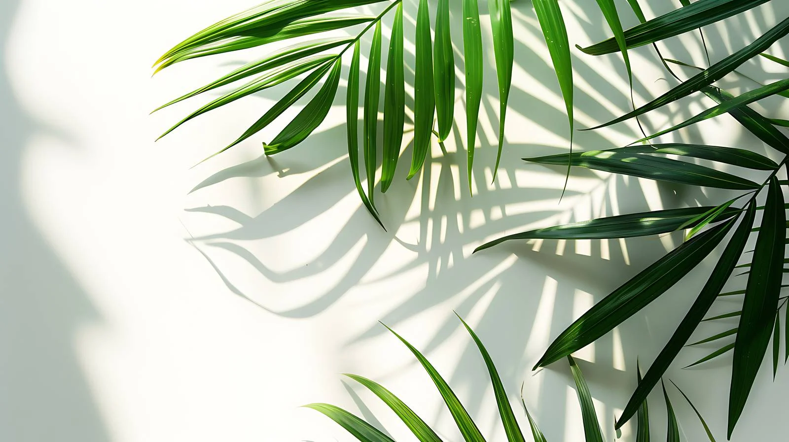 Green Tropical Leaf Shadow on White — free download from Dotvec