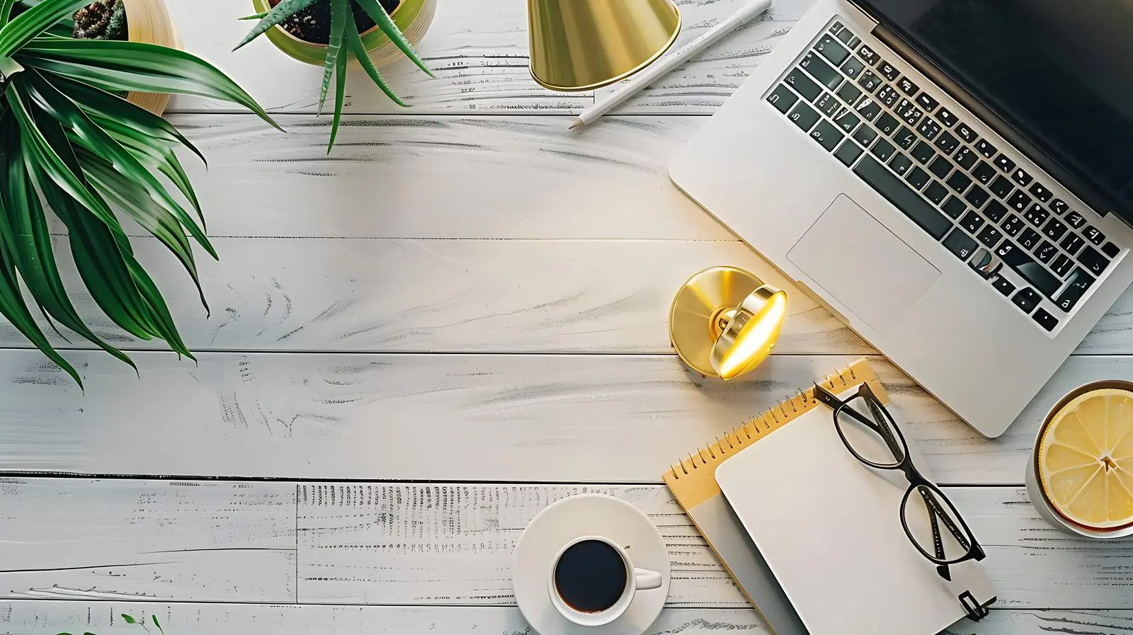 Workspace Setup with Laptop and Notebooks — free download from Dotvec