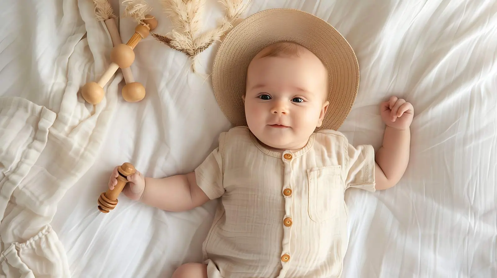 Newborn Baby Lying on Cozy Bed – free baby care image from Dotvec