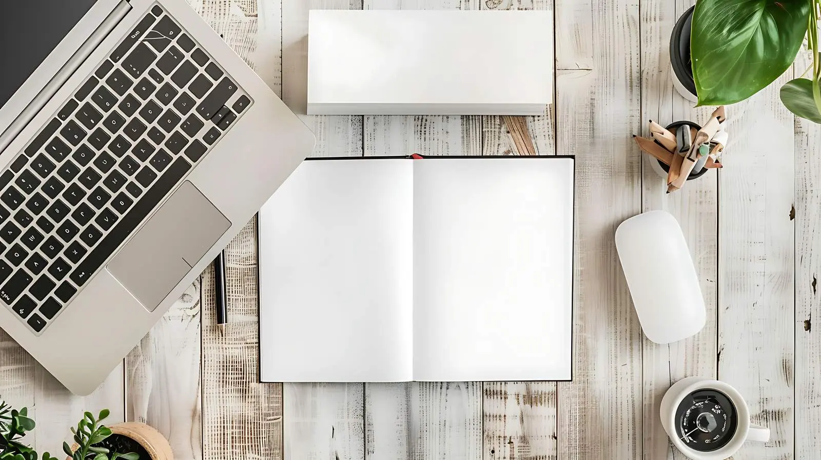 Opened Notebook with Laptop and Lamp Setup – free students image from Dotvec