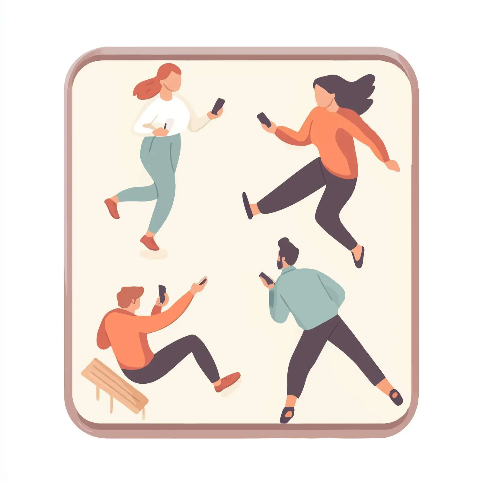 People Walking Dogs While Using Phones — free download from Dotvec