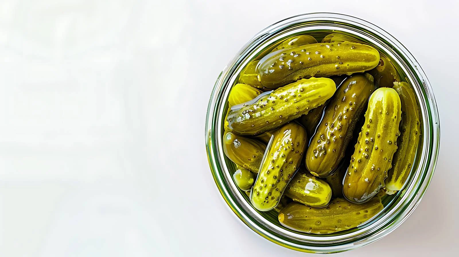 Preserved cucumbers in glass jar on white — free download from Dotvec