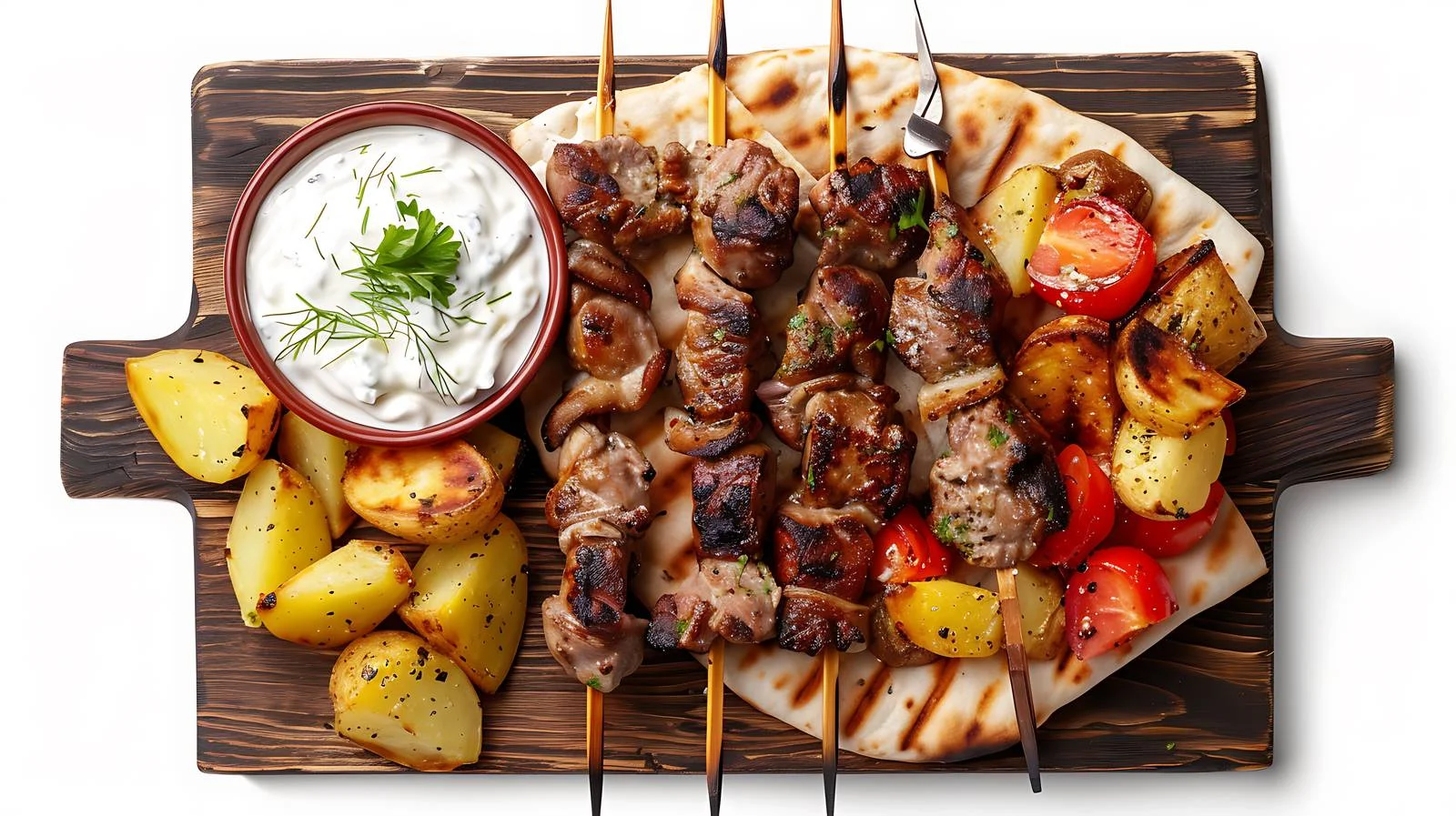 Gourmet Pork Souvlaki with Potatoes — free download from Dotvec