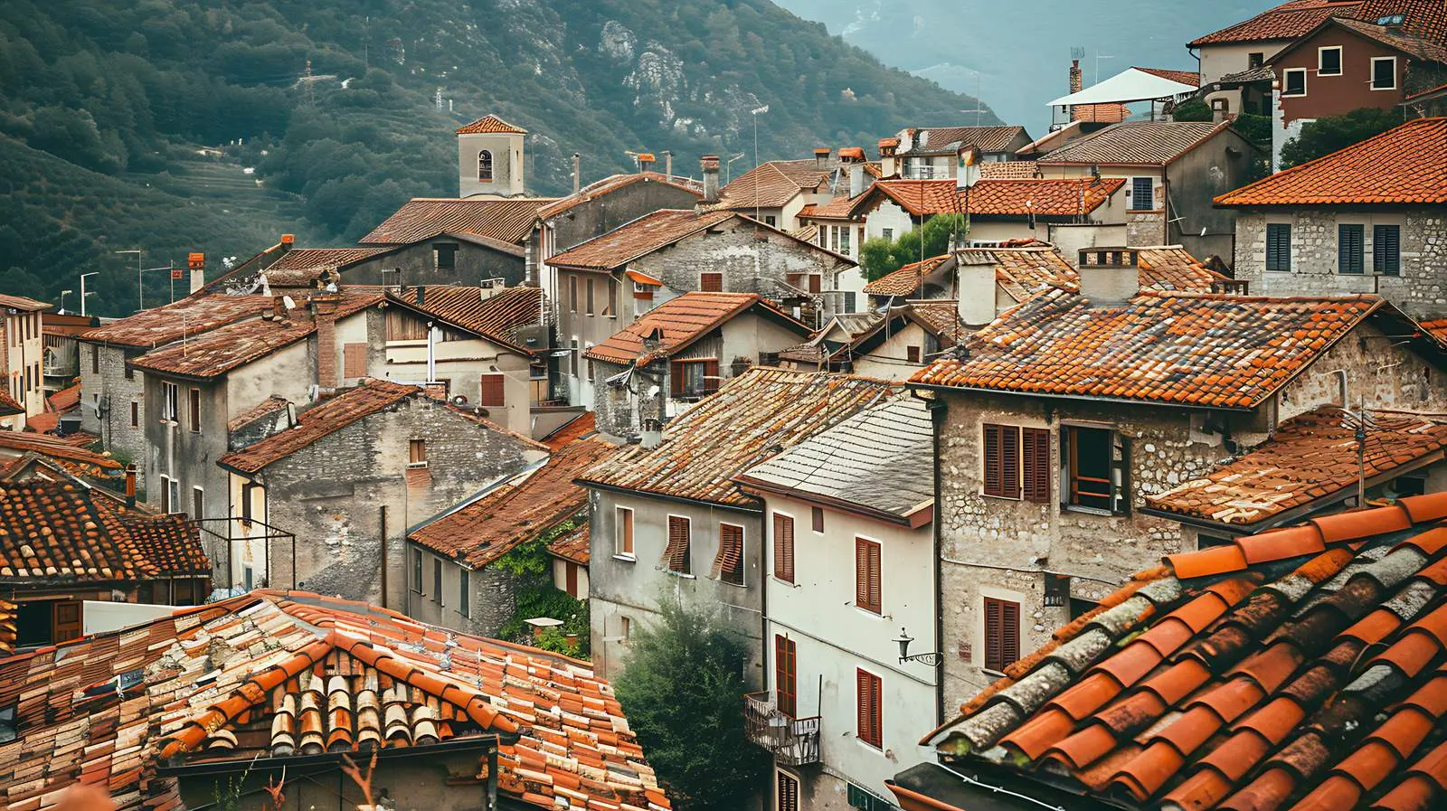 Traditional Italian Red Tile Roofs from Above — free download from Dotvec