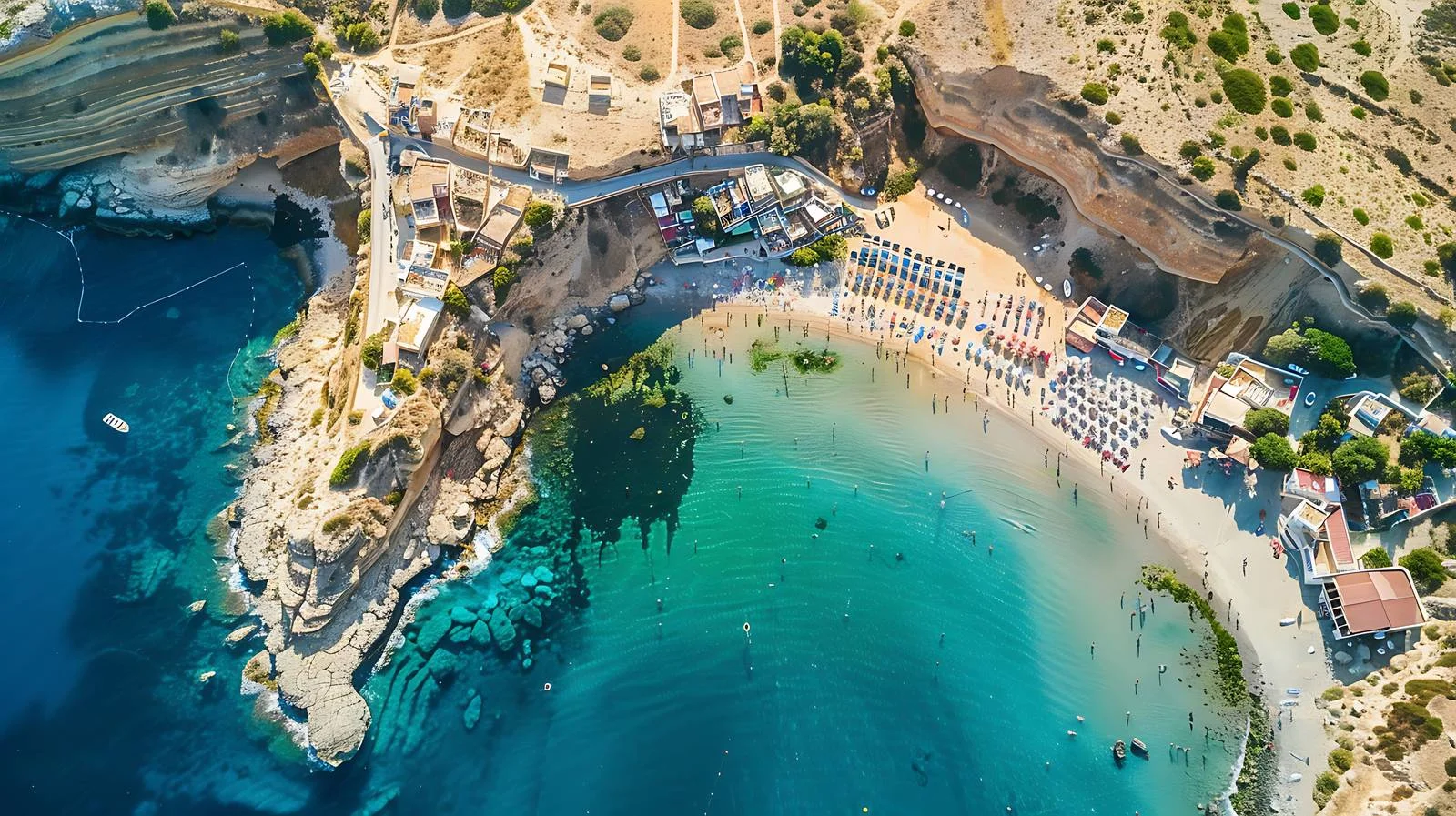 Scenic Matala Beach Aerial View — free download from Dotvec