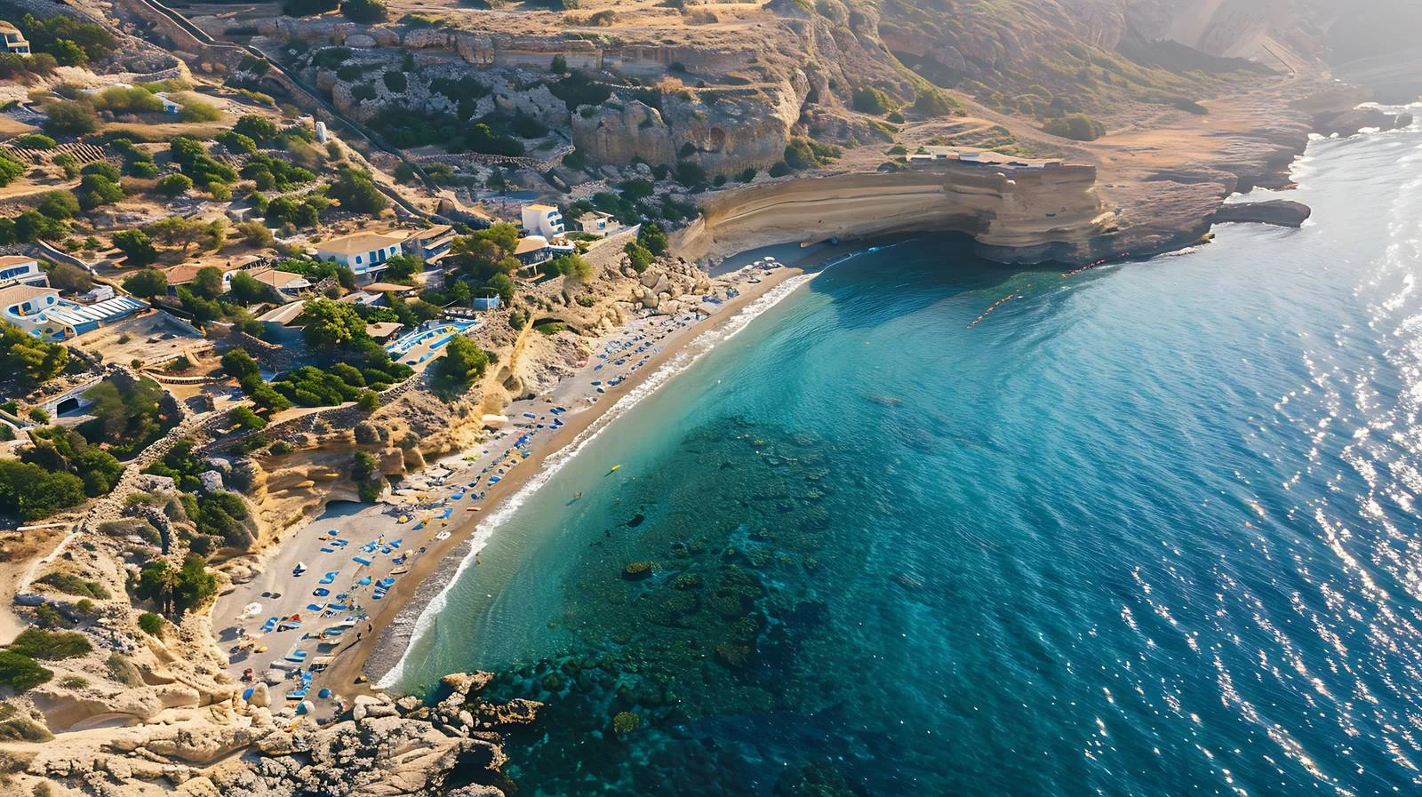 Aerial View of Matala Beach — free download from Dotvec