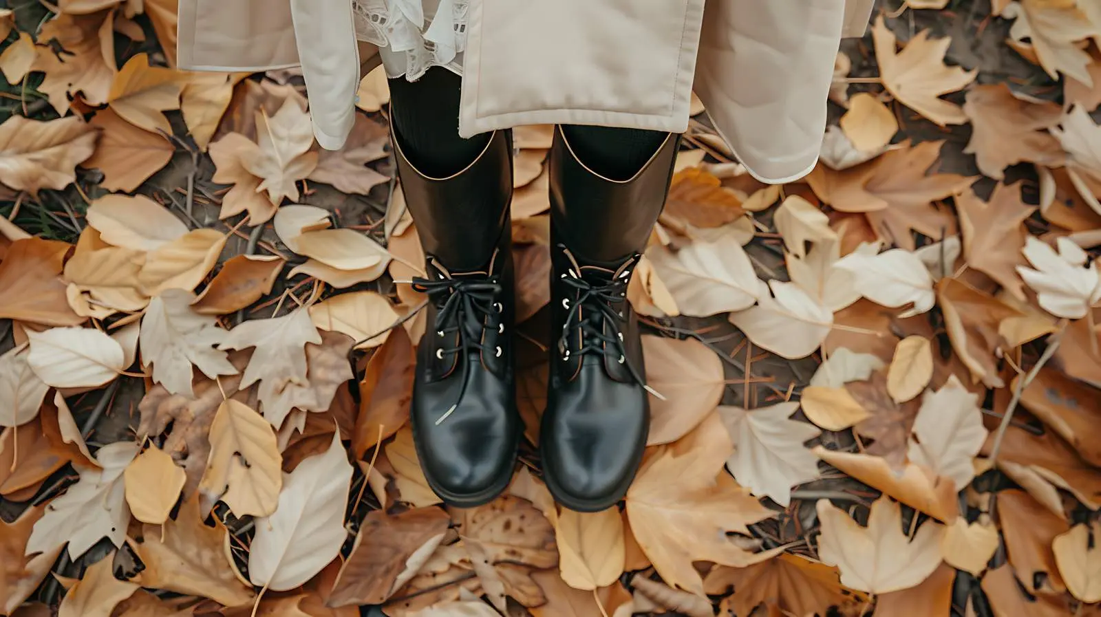 Woman in Black Boots and Beige Coat — free download from Dotvec