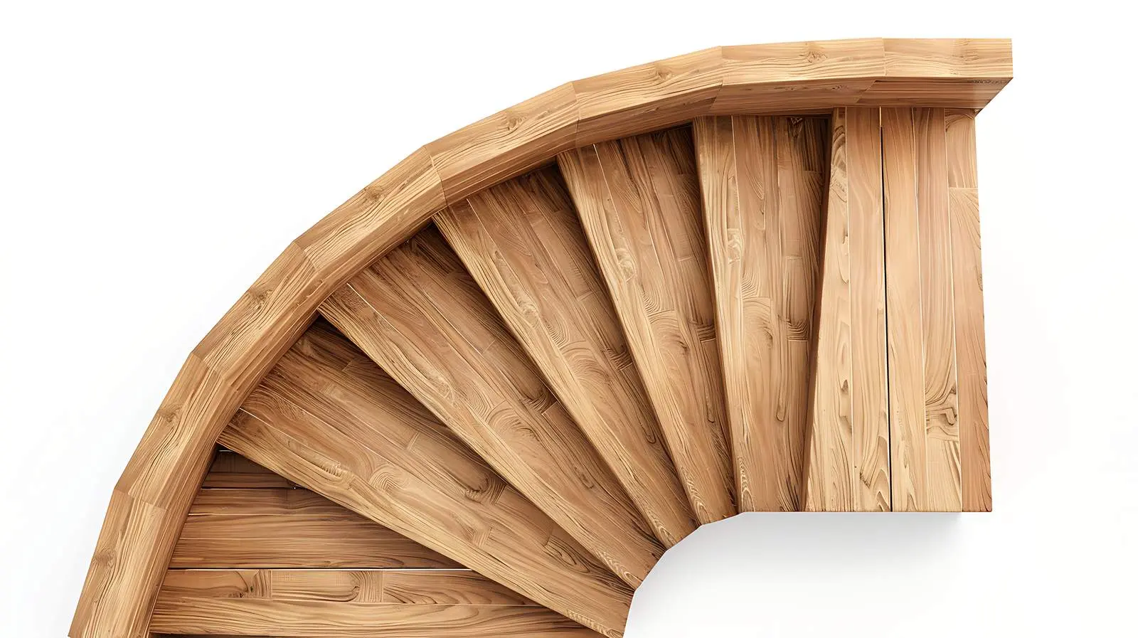 Top View of Wooden Staircase Isolated on White — free download from Dotvec