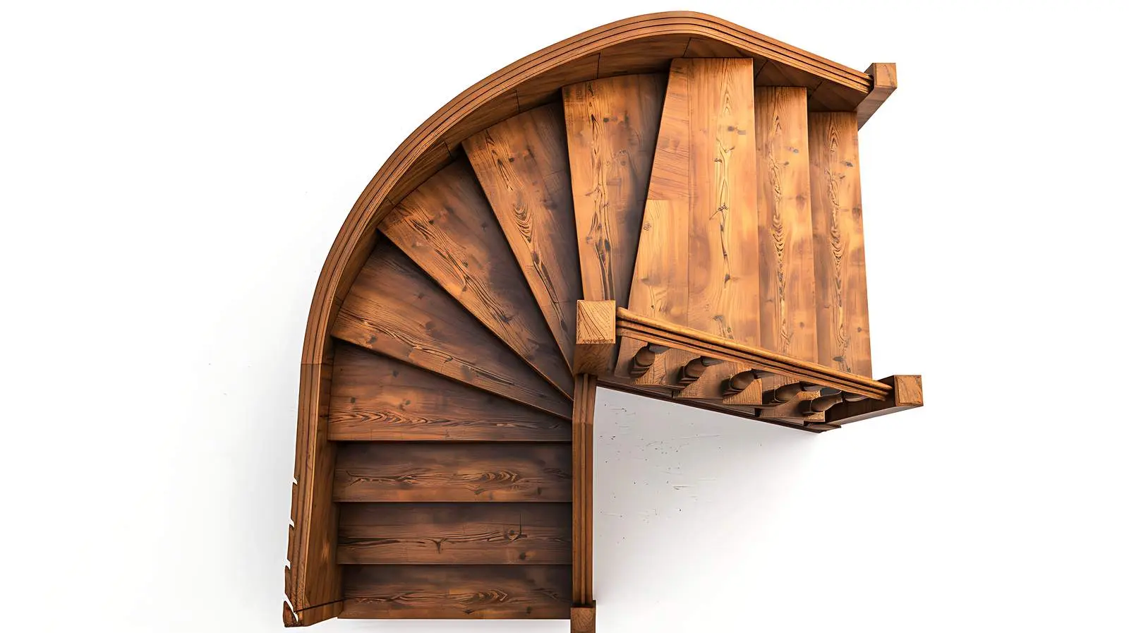 Top View of Wooden Staircase Isolated on White — free download from Dotvec