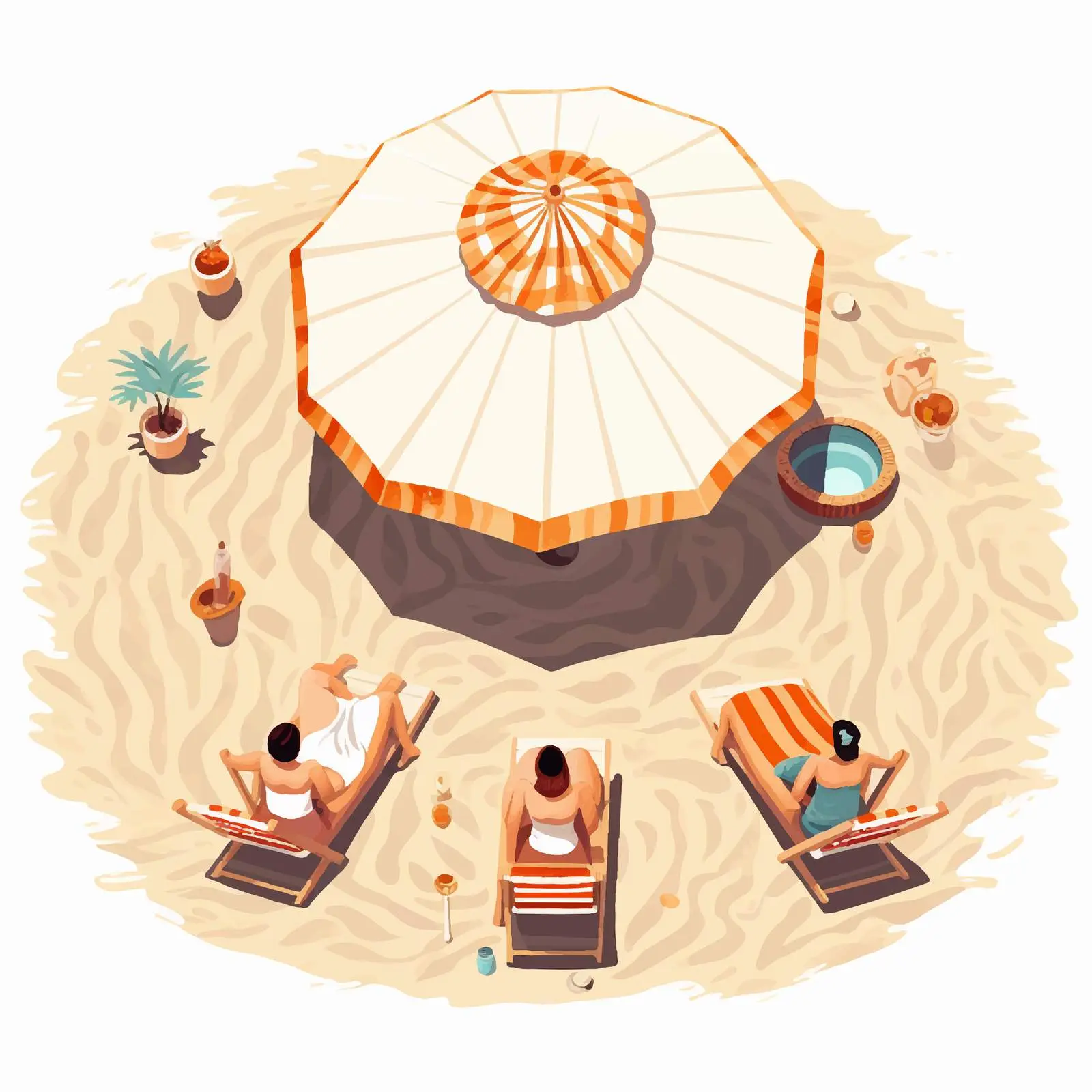 Sunbathing People in Beachwear at the Beach — free download from Dotvec