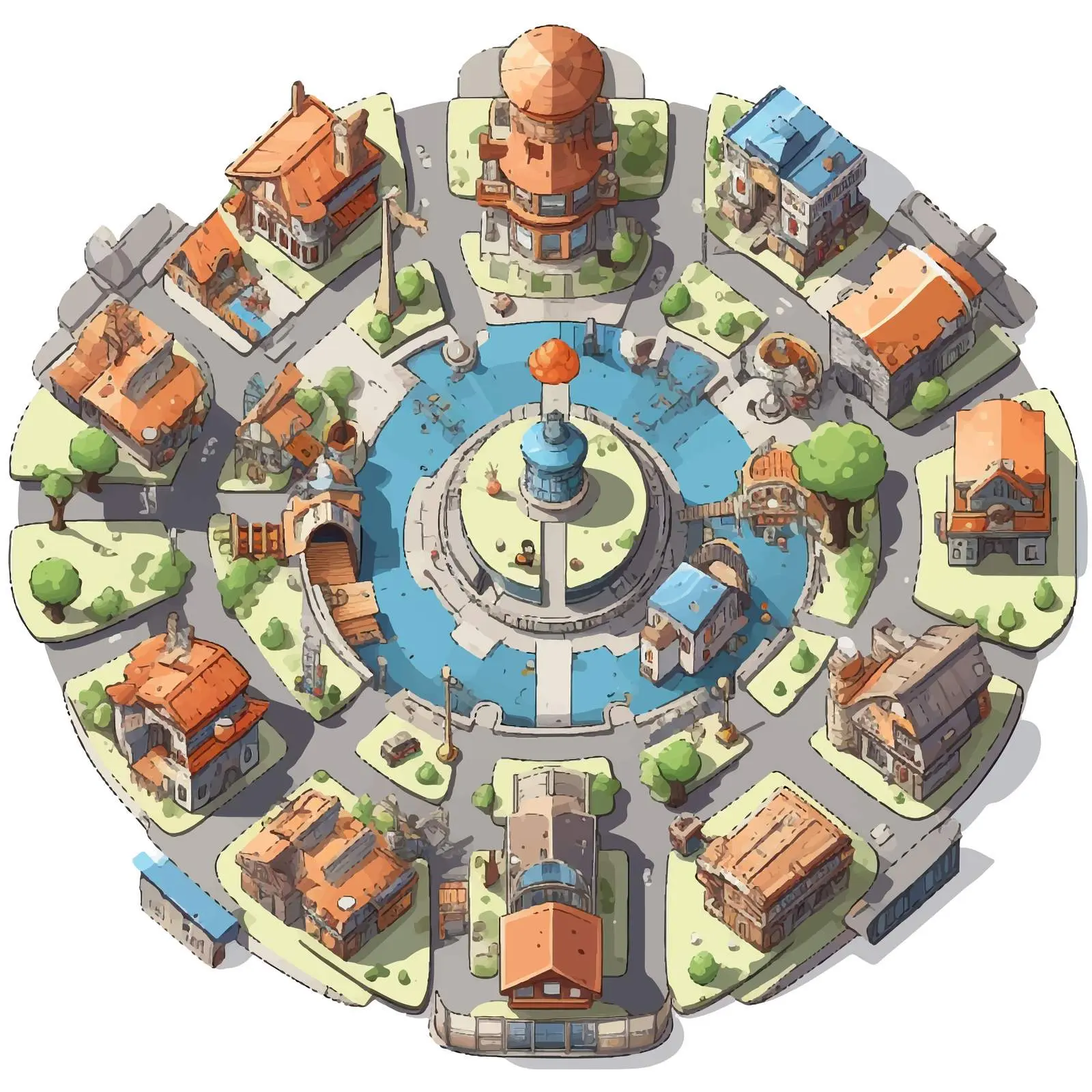 Top View Cartoon Vector Illustration — free download from Dotvec