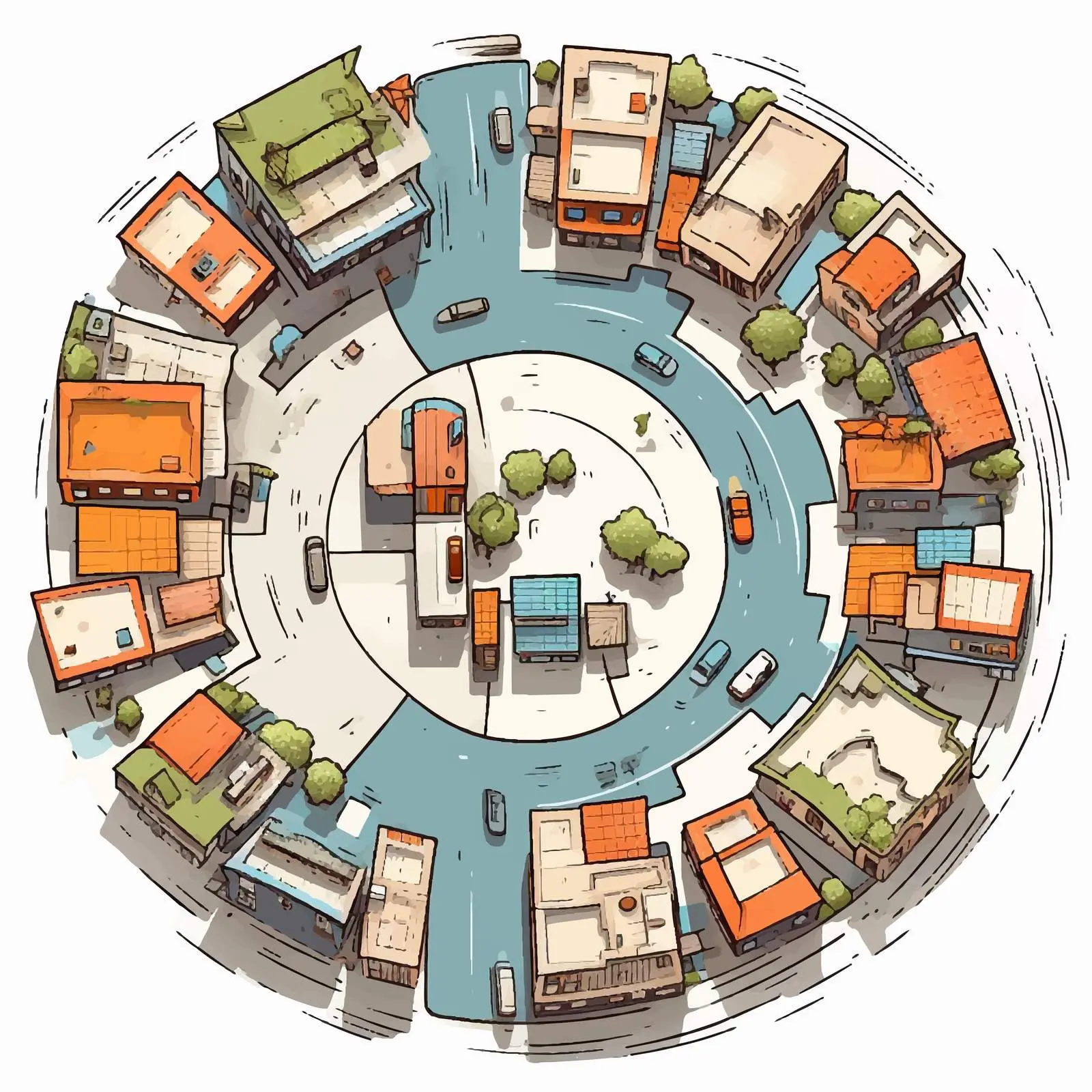 Top View Cartoon Vector Illustration Isolated — free download from Dotvec