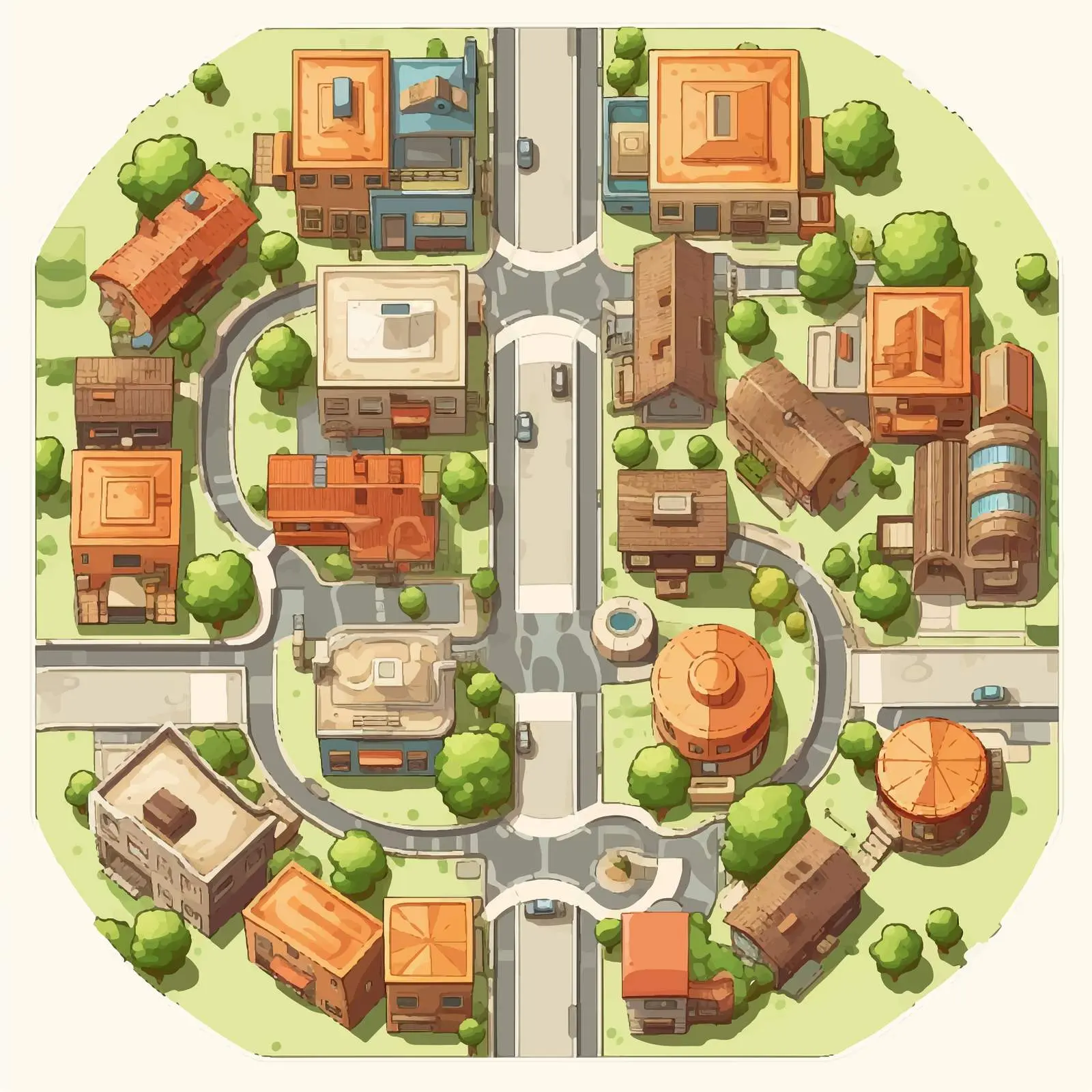 Cartoon Vector Illustration Top View Isolated Design — free download from Dotvec