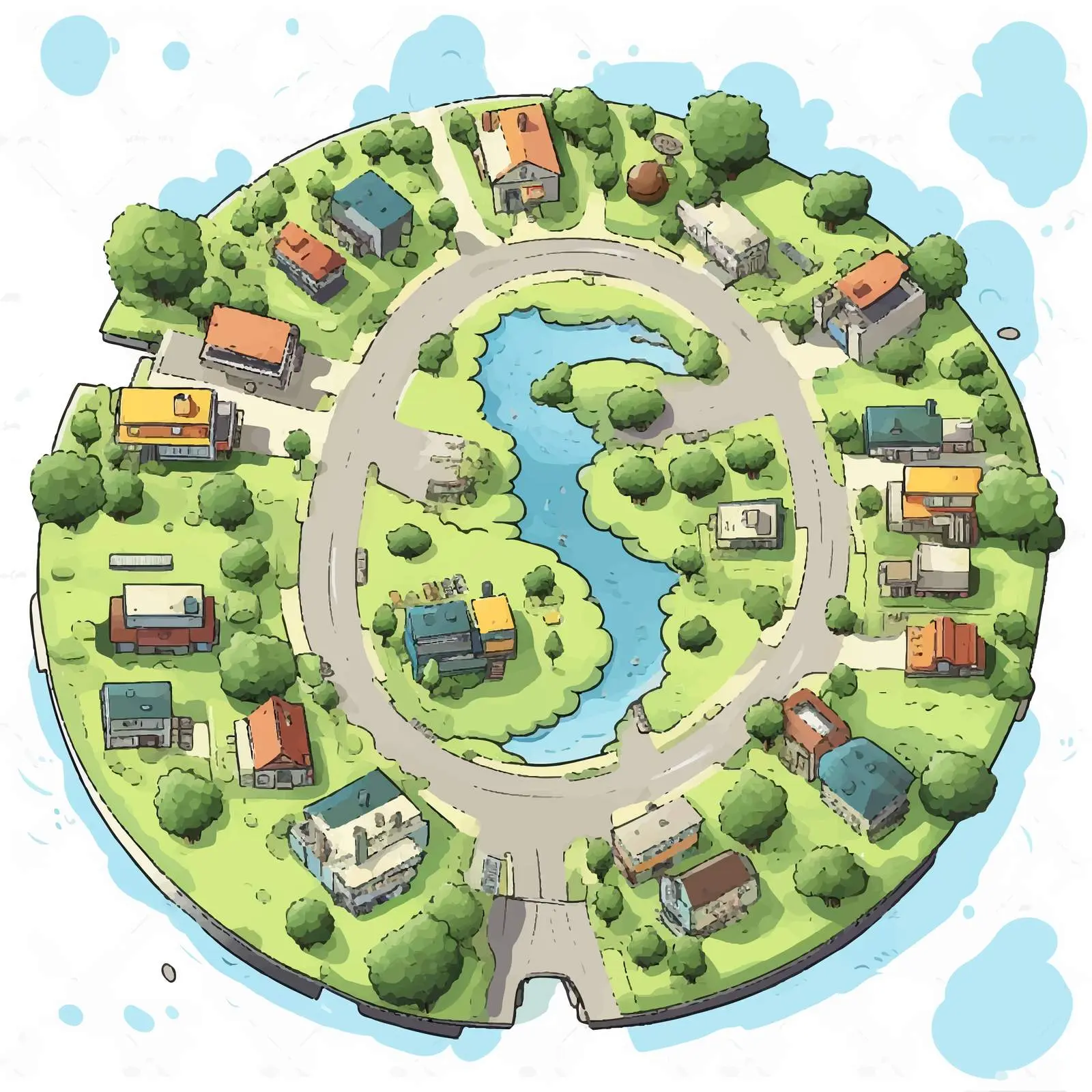 Top View Cartoon Vector Illustration Isolated — free download from Dotvec