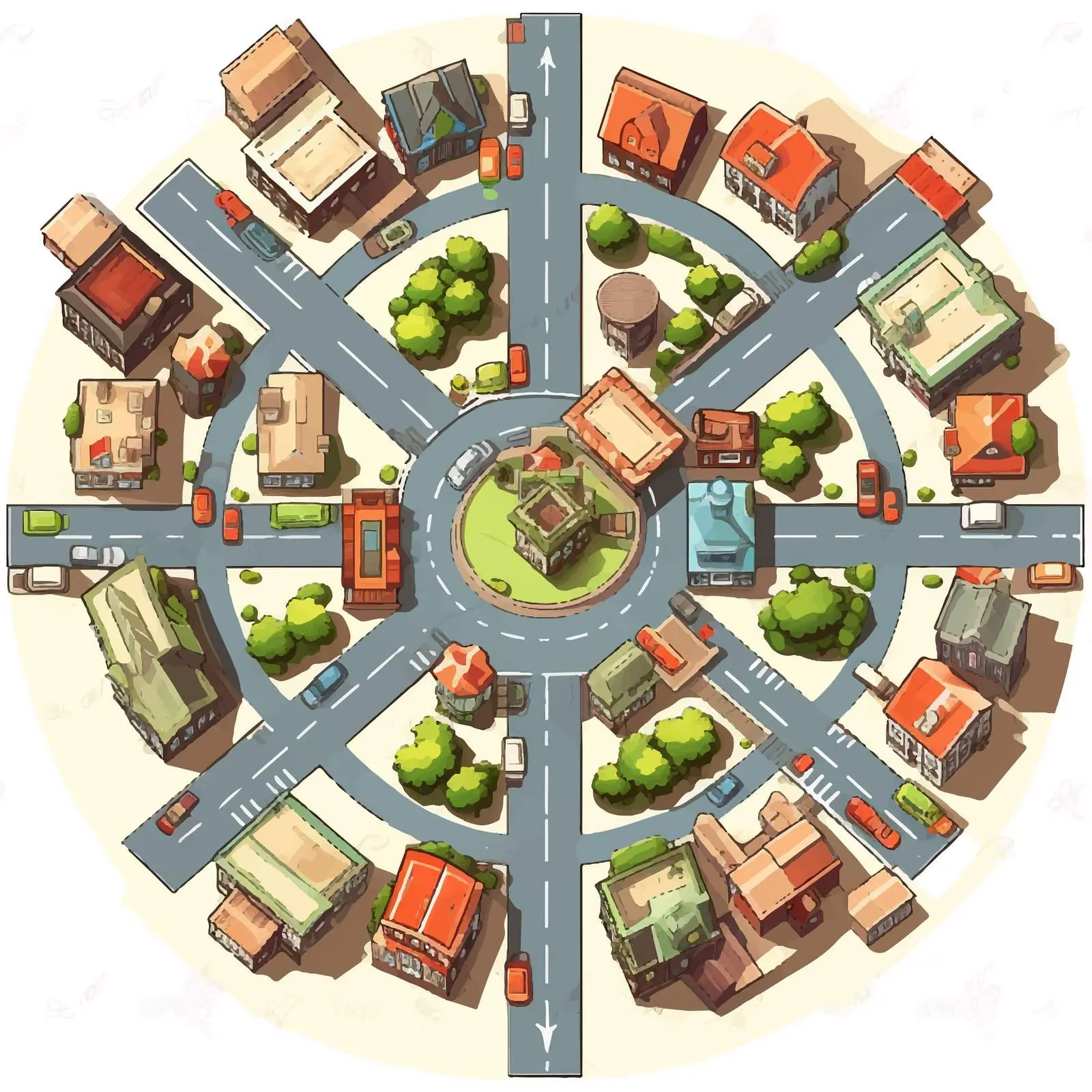 Top View Cartoon Vector Illustration — free download from Dotvec