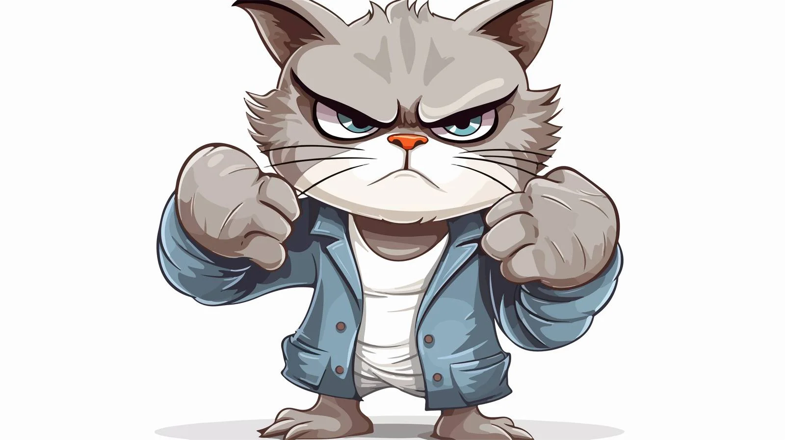 Assertive Cartoon Cat Vector Illustration — free download from Dotvec