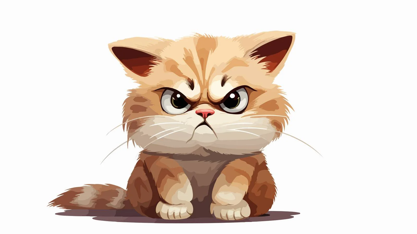 Assertive Cartoon Cat with Folded Arms — free download from Dotvec