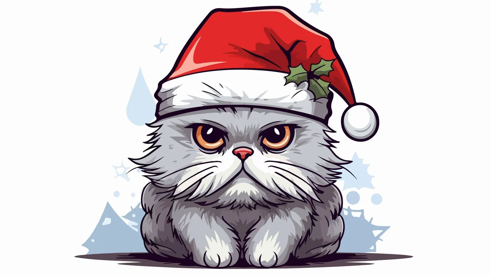 Vintage Cat Santa Cartoon Illustration – free tough image from Dotvec