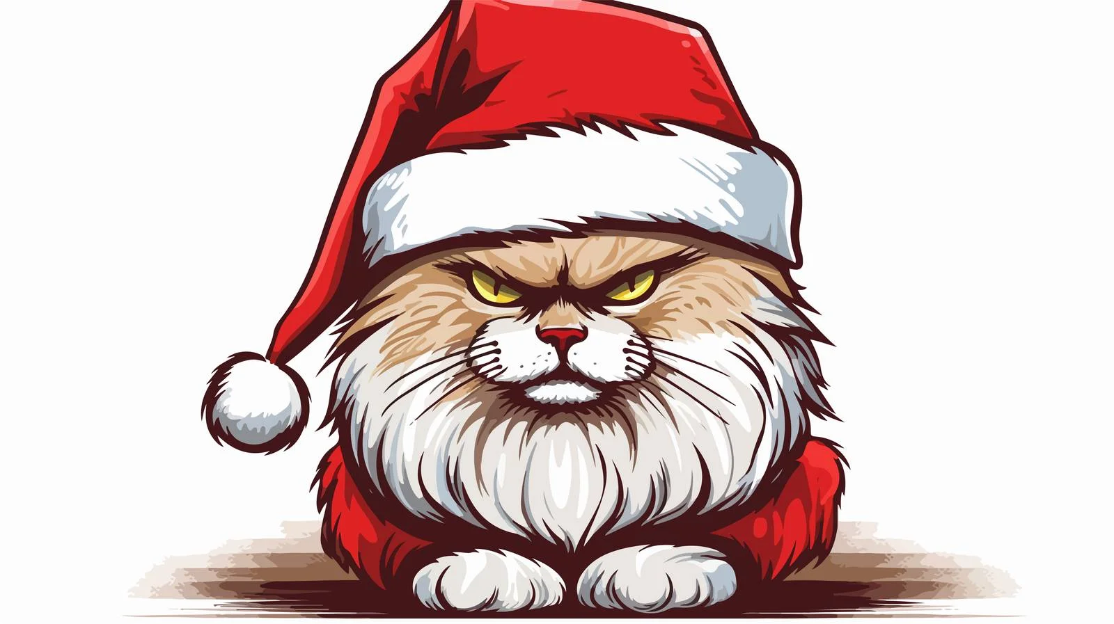 Vintage Cat Santa Cartoon Illustration — free download from Dotvec