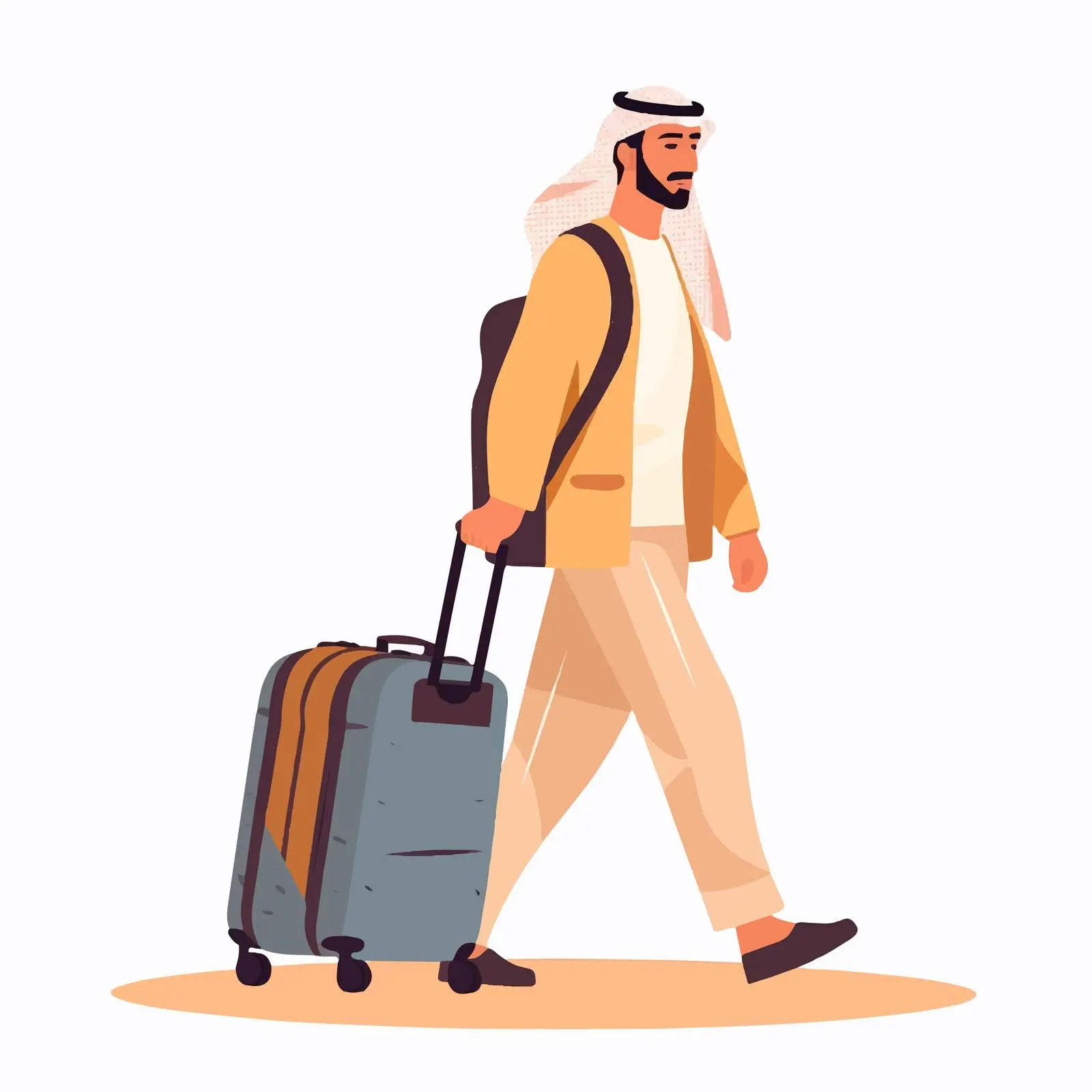 Muslim Traveler Carrying Luggage in Vectors – free carry image from Dotvec
