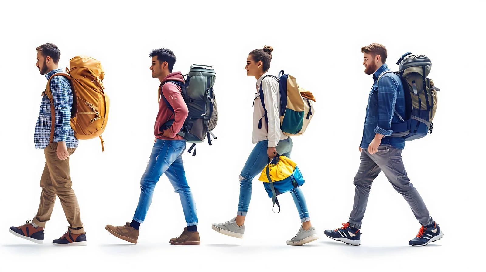 Tourists with Backpacks Traveling — free download from Dotvec