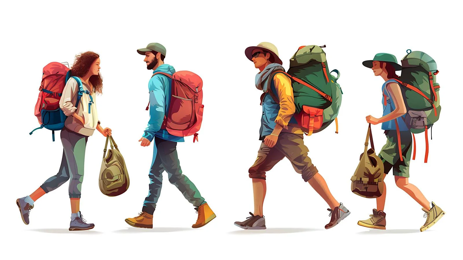 Travelers with Backpacks — free download from Dotvec