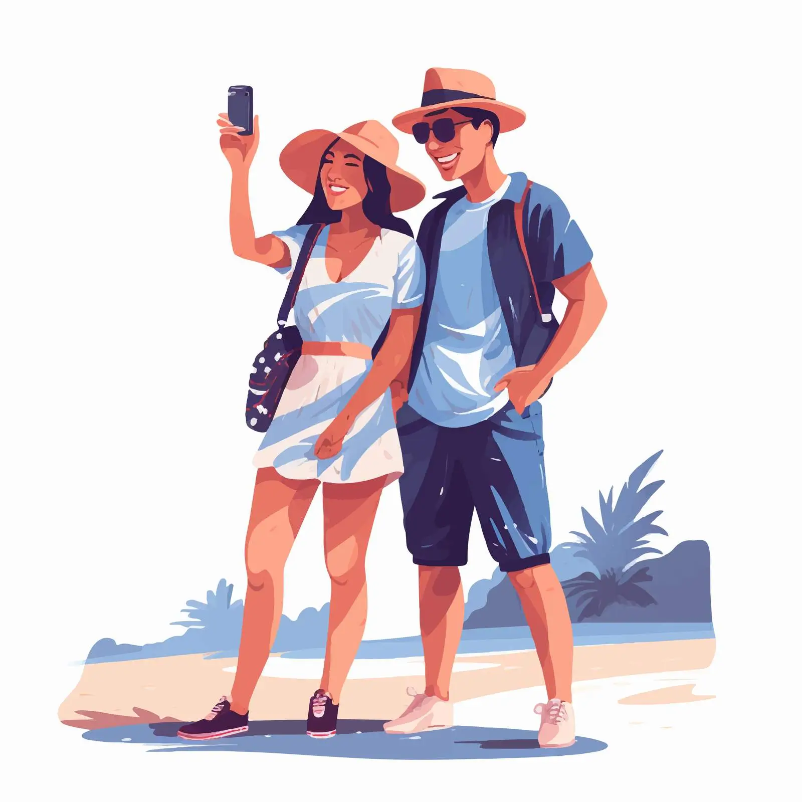 Couple on Summer Holidays Taking Photos — free download from Dotvec