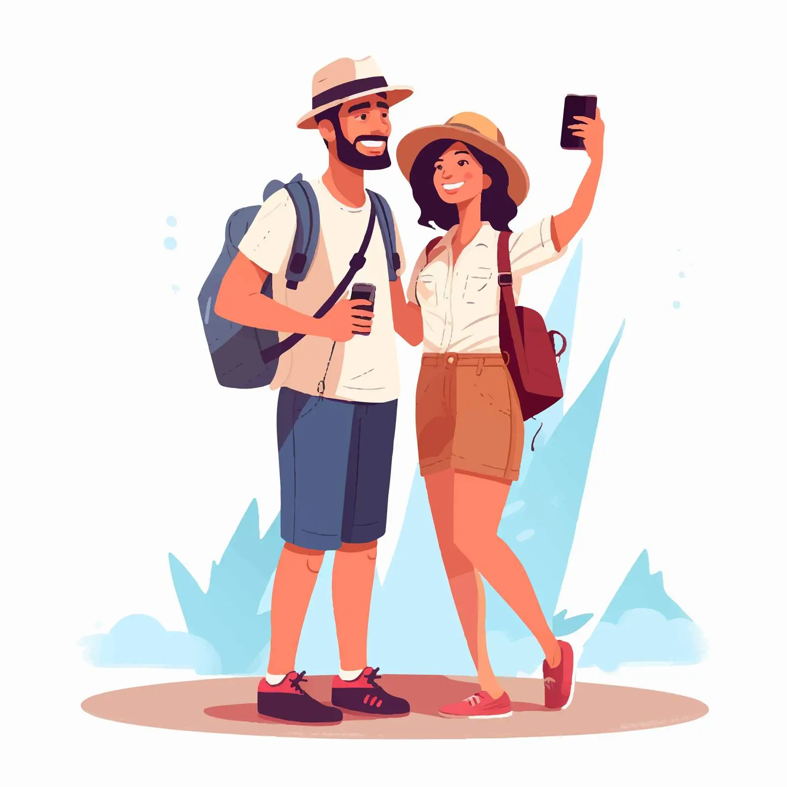 Couple Enjoying Summer Holidays Taking Photos — free download from Dotvec