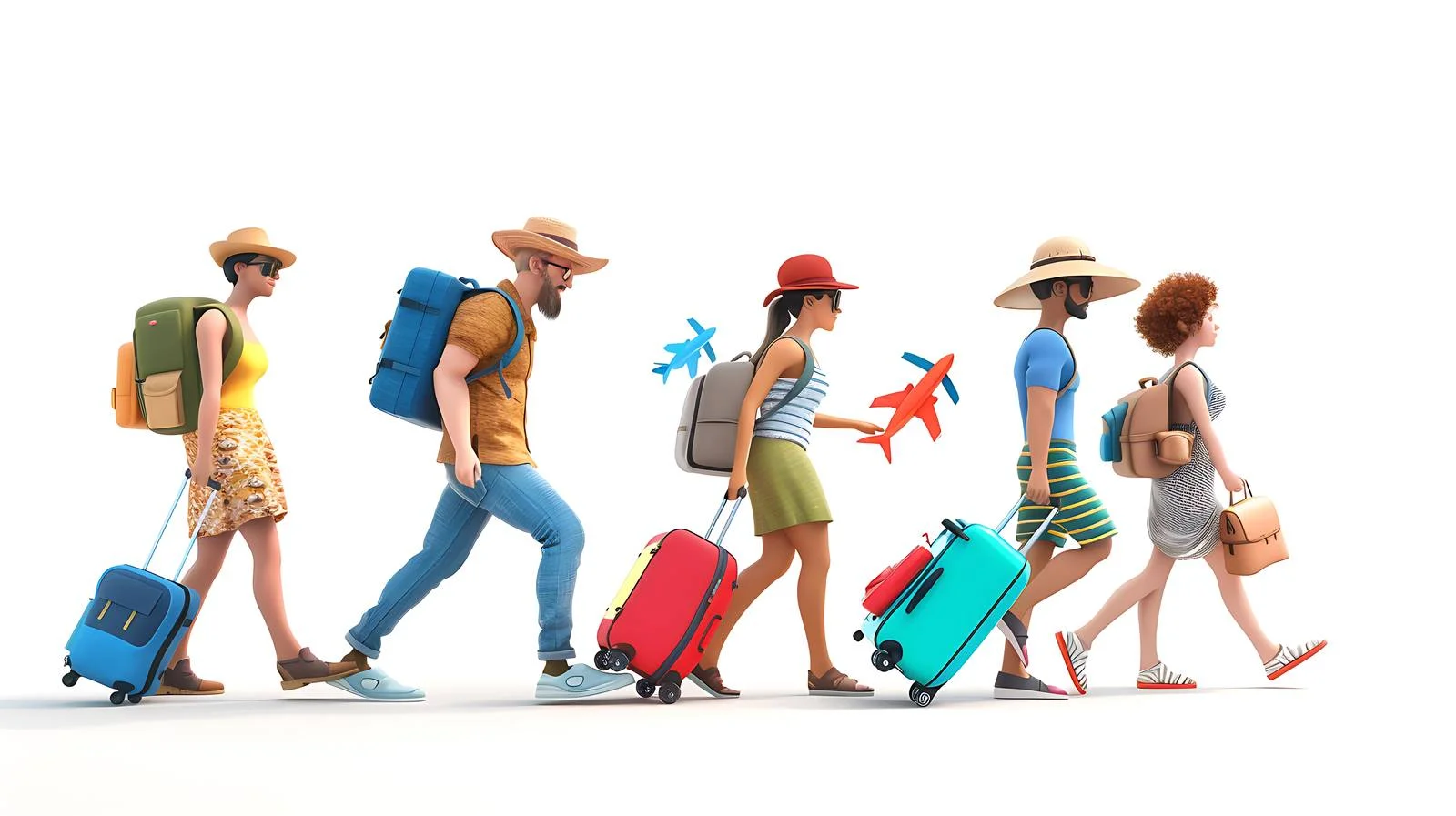 Tourists Searching for Hotel with Luggage — free download from Dotvec