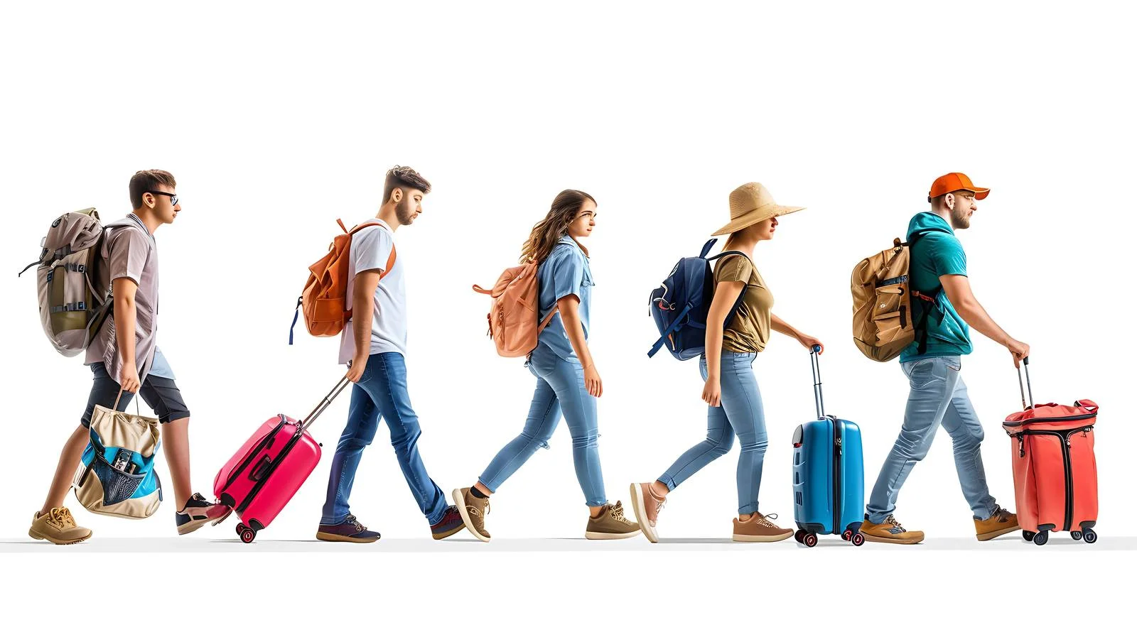 Tourists' Luggage Search Road Journey — free download from Dotvec